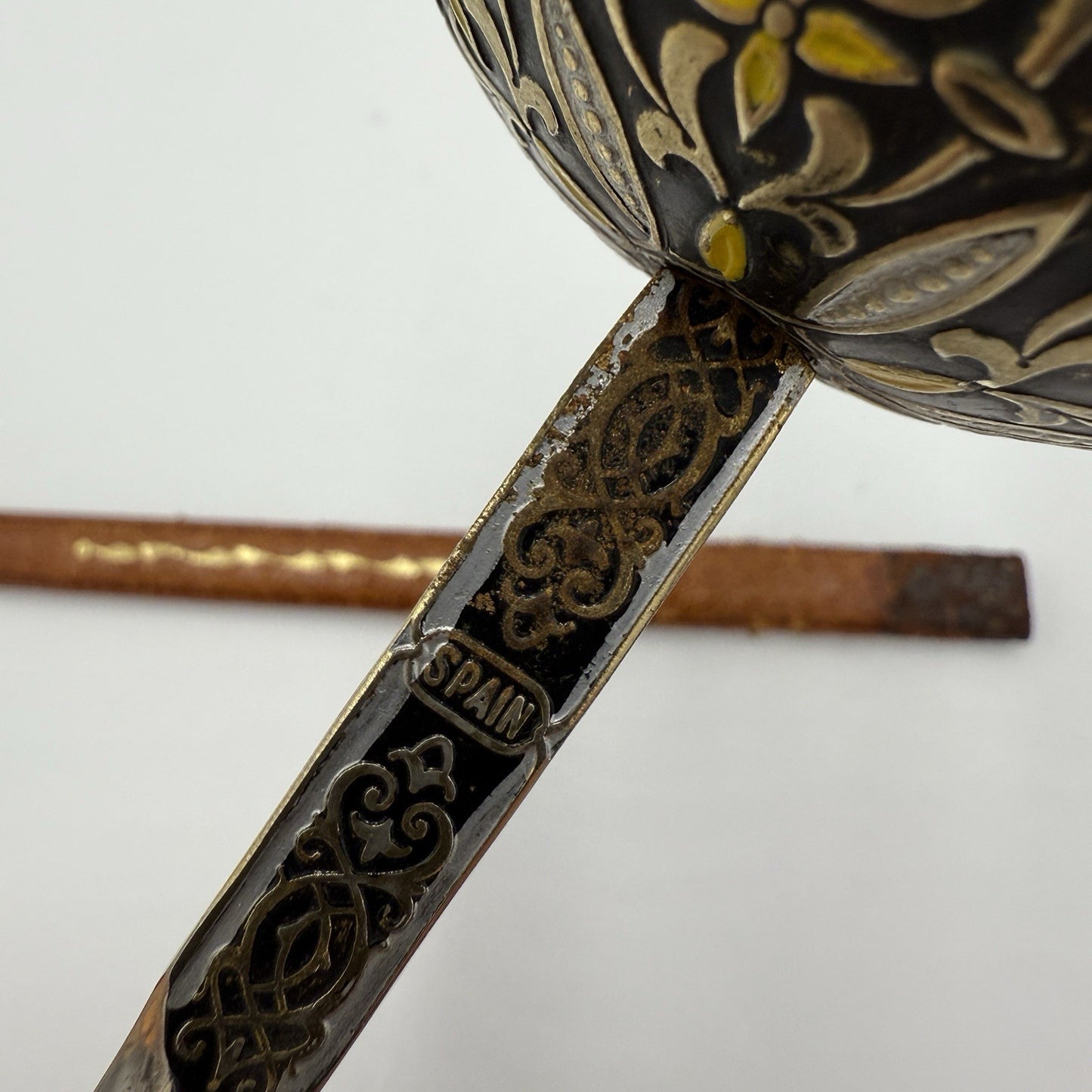Vtg Spanish Toledo Steel Sword Sabre Letter Opener Paper Knife W/scabbard 12”