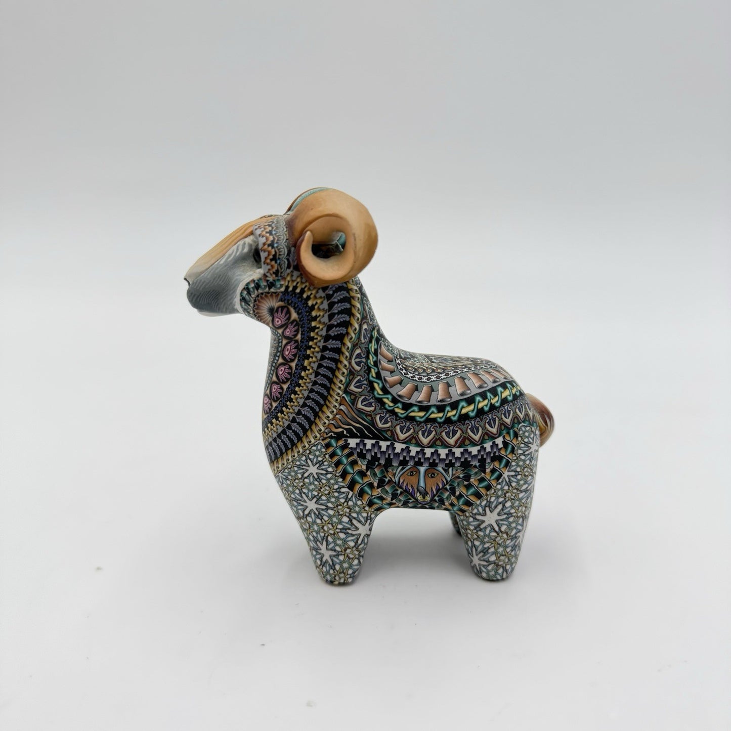 Jon Stuart Anderson Polymer Clay Ram Signed 2007 GOAT Figurine Signed