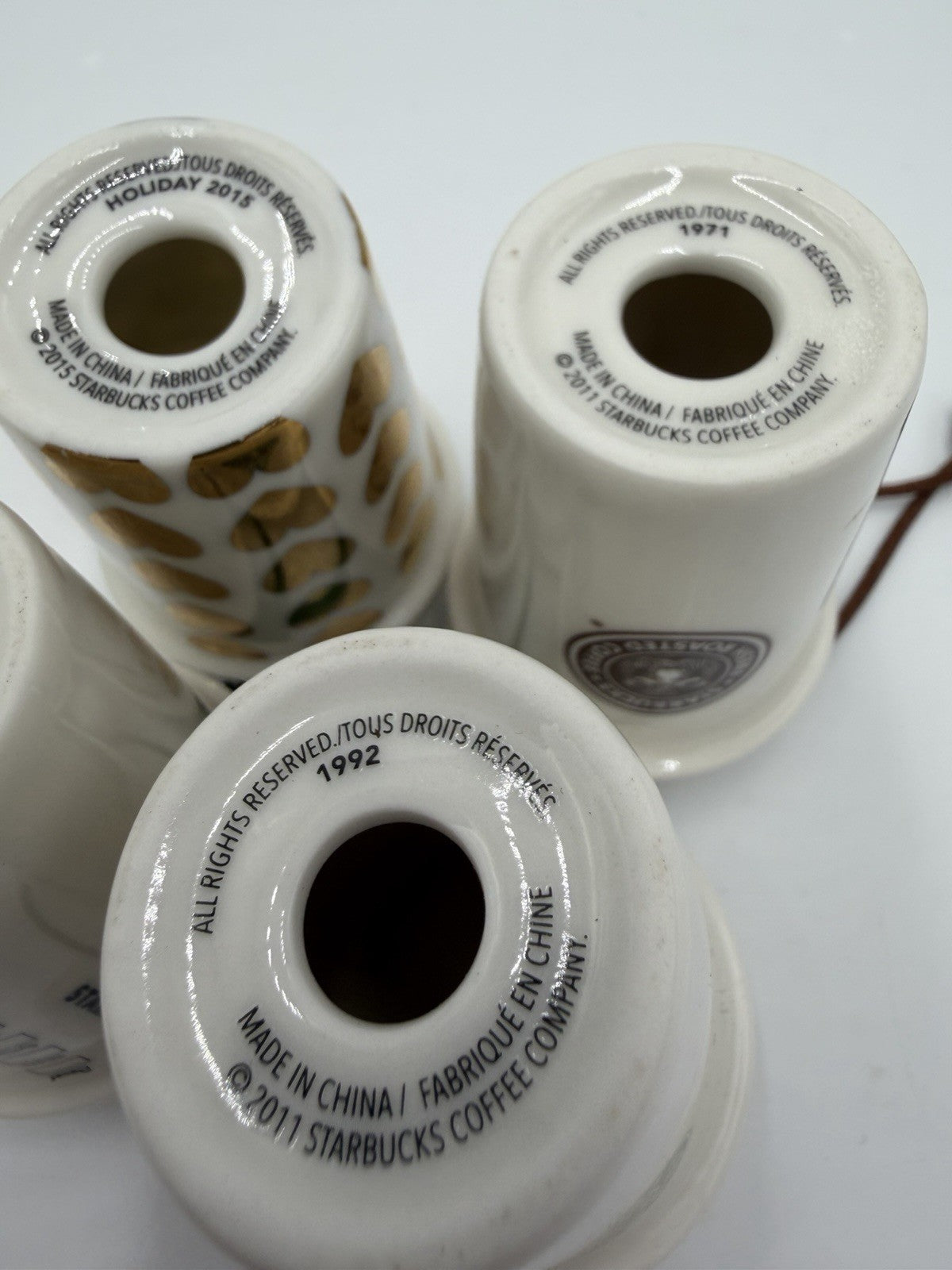 Starbucks Coffee Company Hanging Mini Cups Christmas Ornaments 1971, 1992,2011