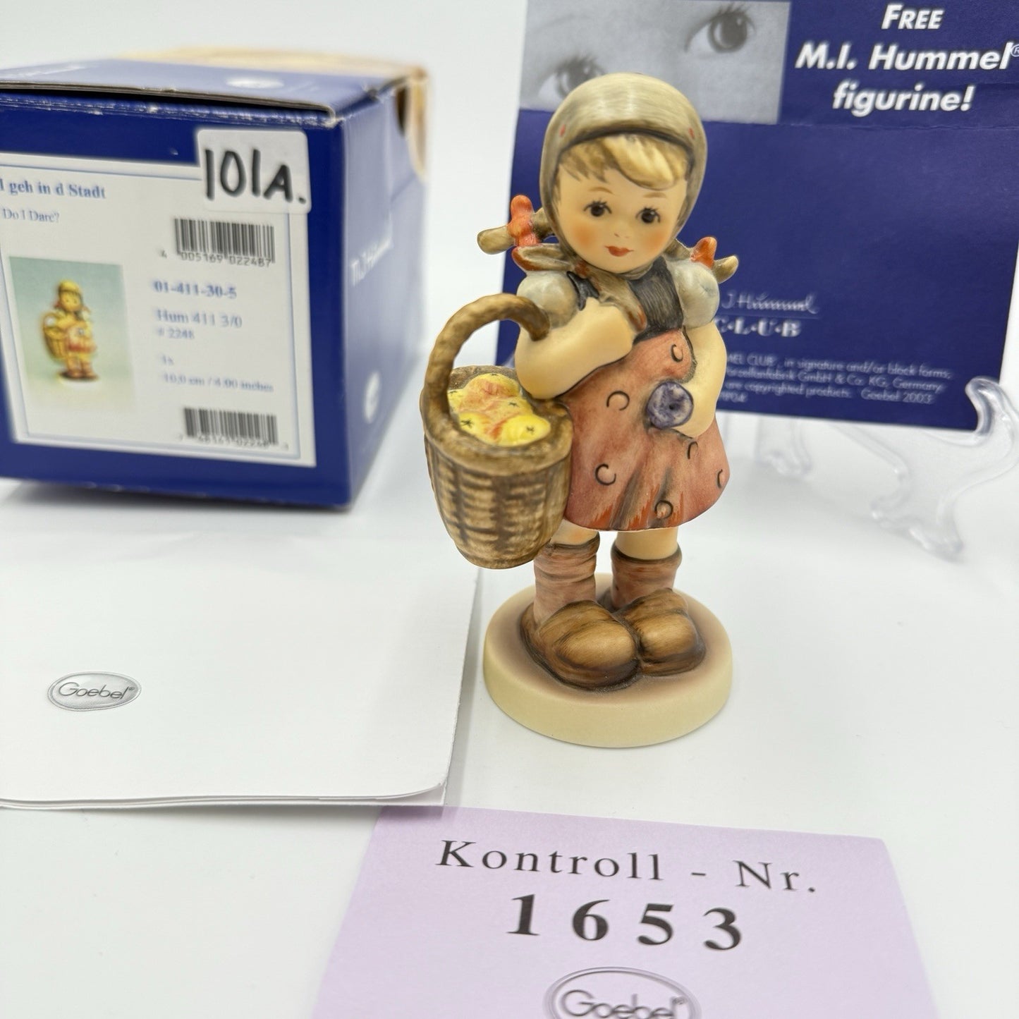 Hummel Goebel Do I Dare? #2248 Girl W/Basket Figurine Porcelain Germany Boxed