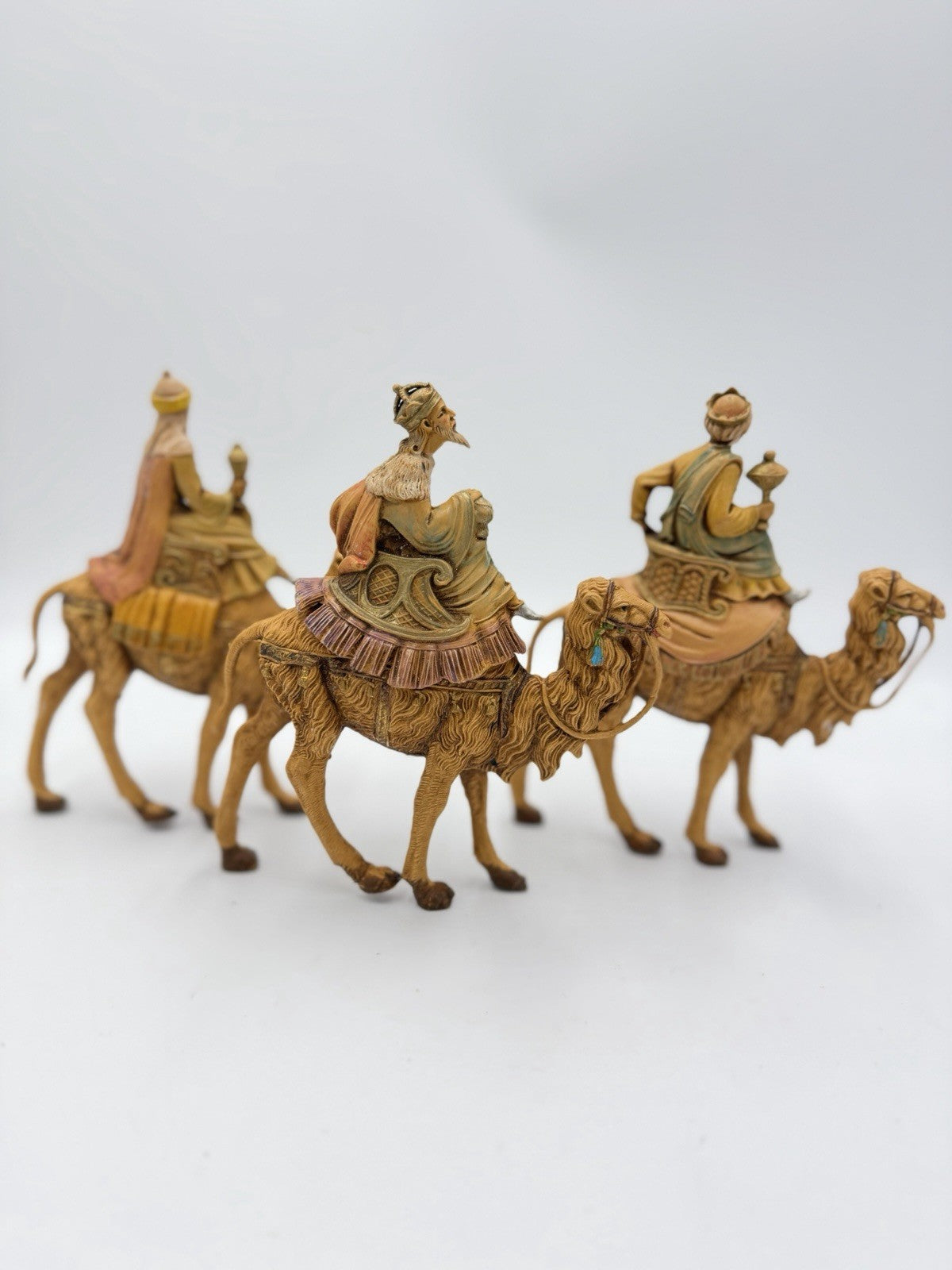 Fontanini Italy 1983 Three Kings Wise Men Riding Camels 6.5"Nativity Figurines