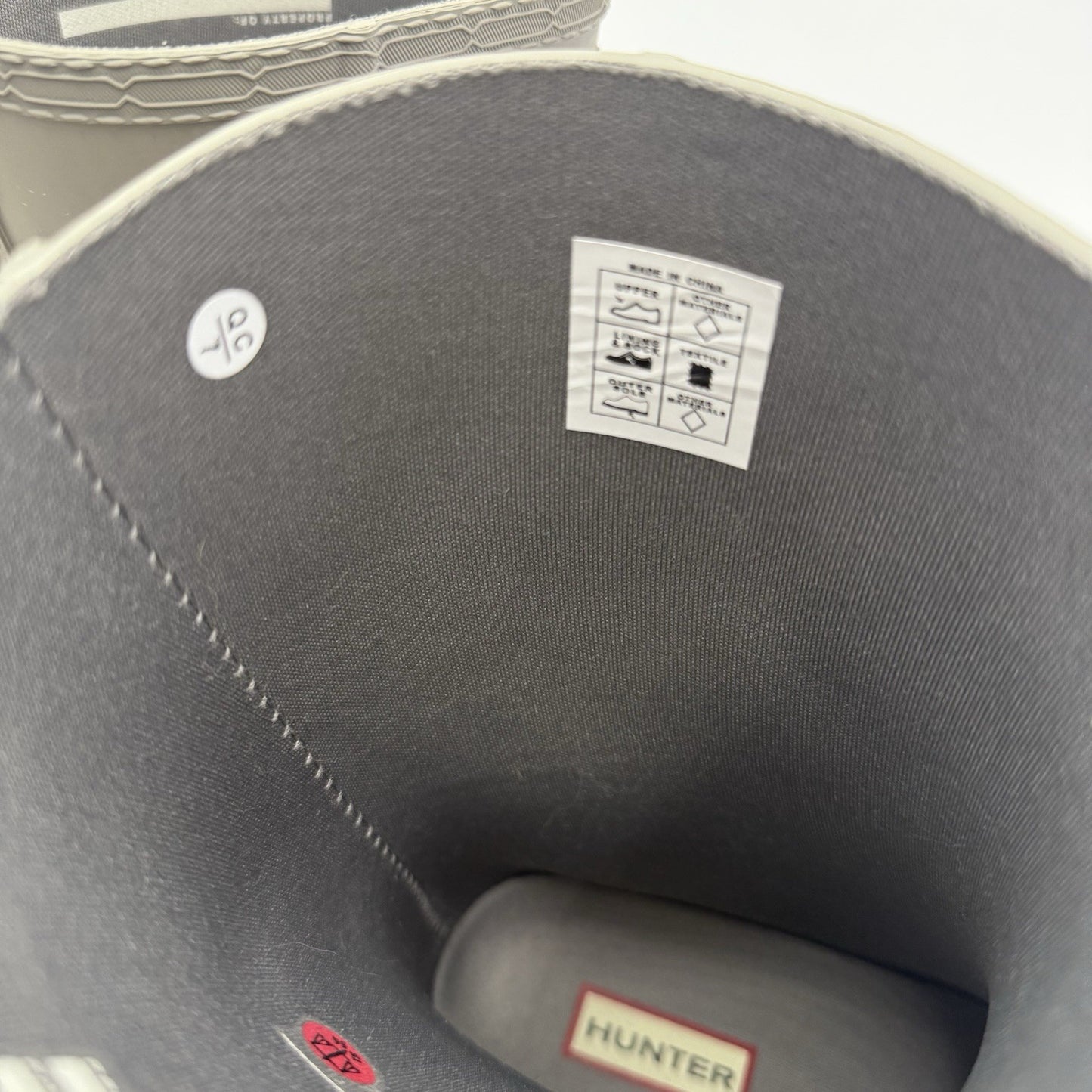 HUNTER Refined Stitch Short Wellington women gray US 9 Rubber Rain Boots