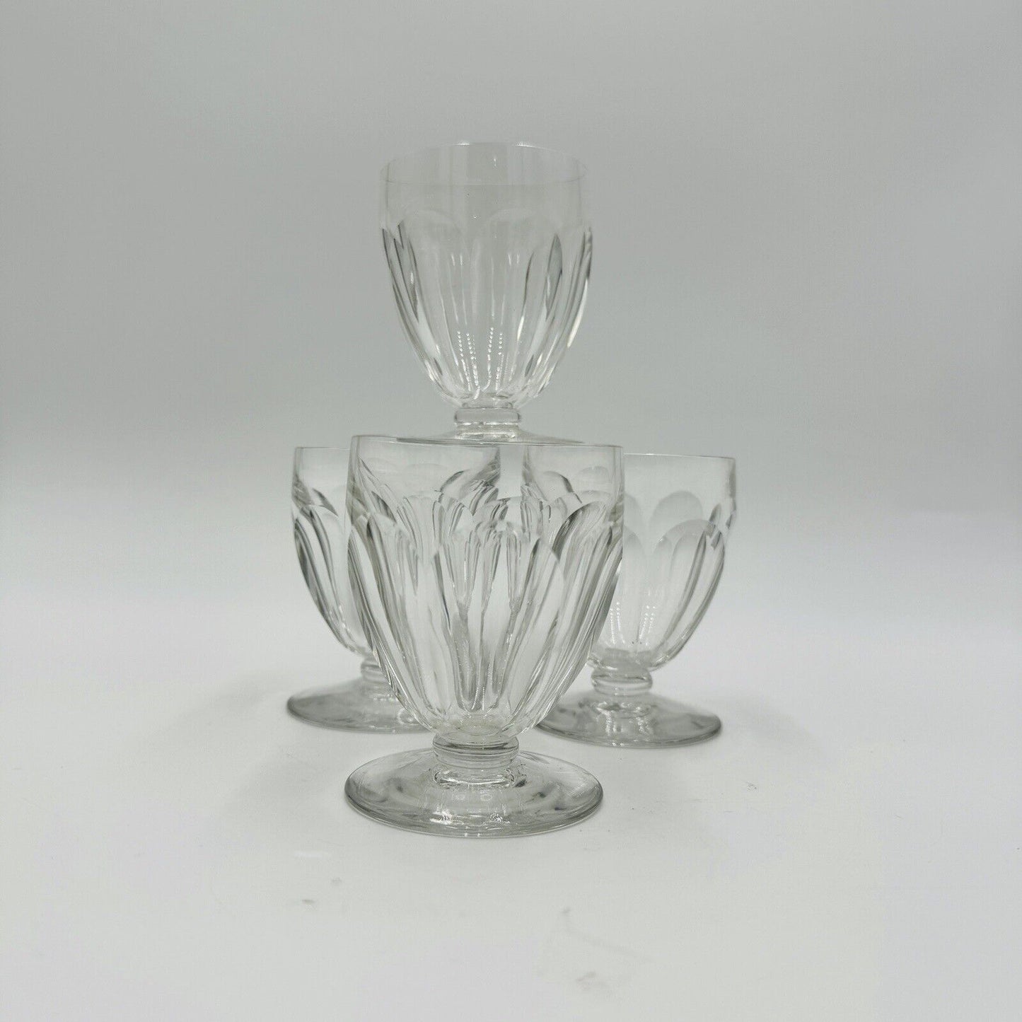 BACCARAT France Crystal Tallyrand White Wine 3 3/8” Set 4 Pieces Cordial Glasses