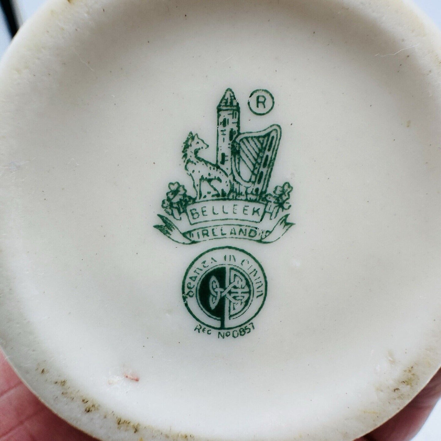 Belleek Shamrock Porcelain Ireland 6" Panel Vase 6” Vintage Decor