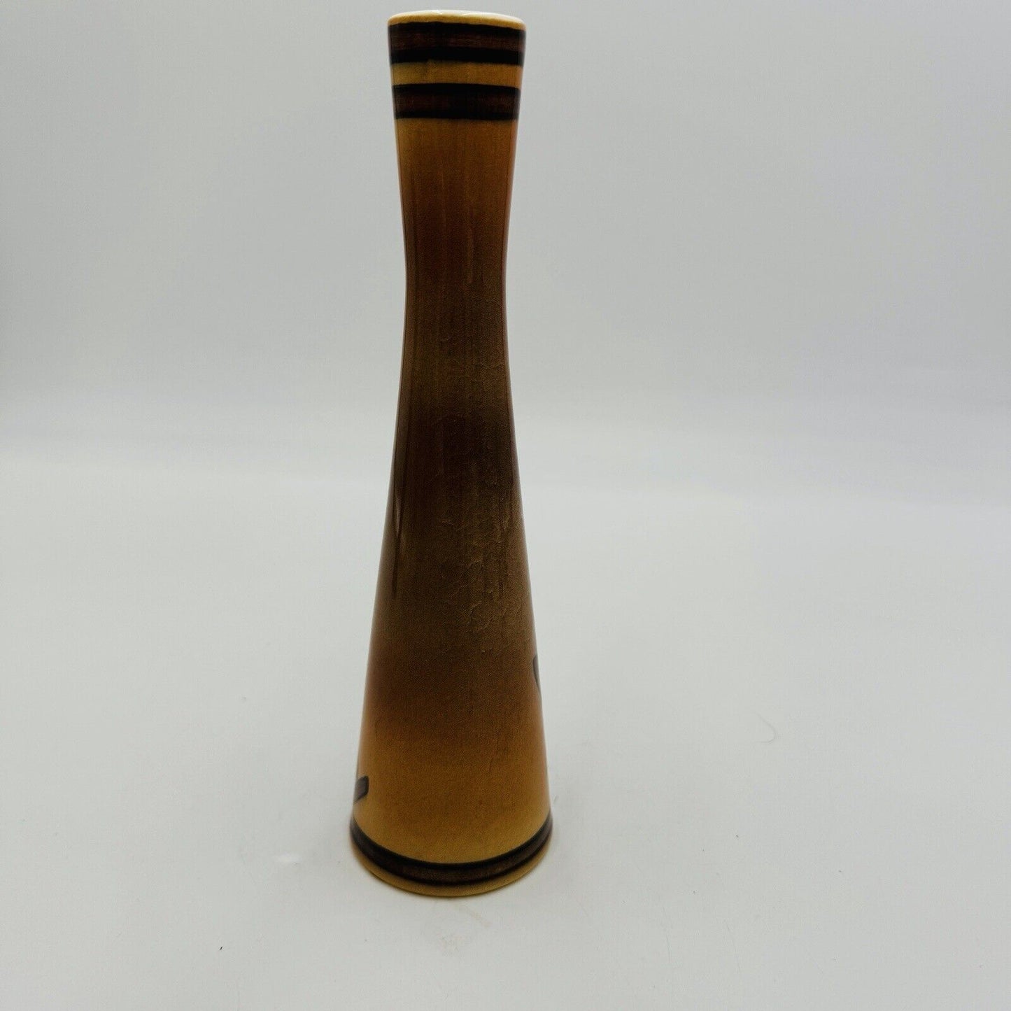 Studio Anna Australia Art Pottery Hand Painted Bud Vase Signed 8.5” Kangaroo
