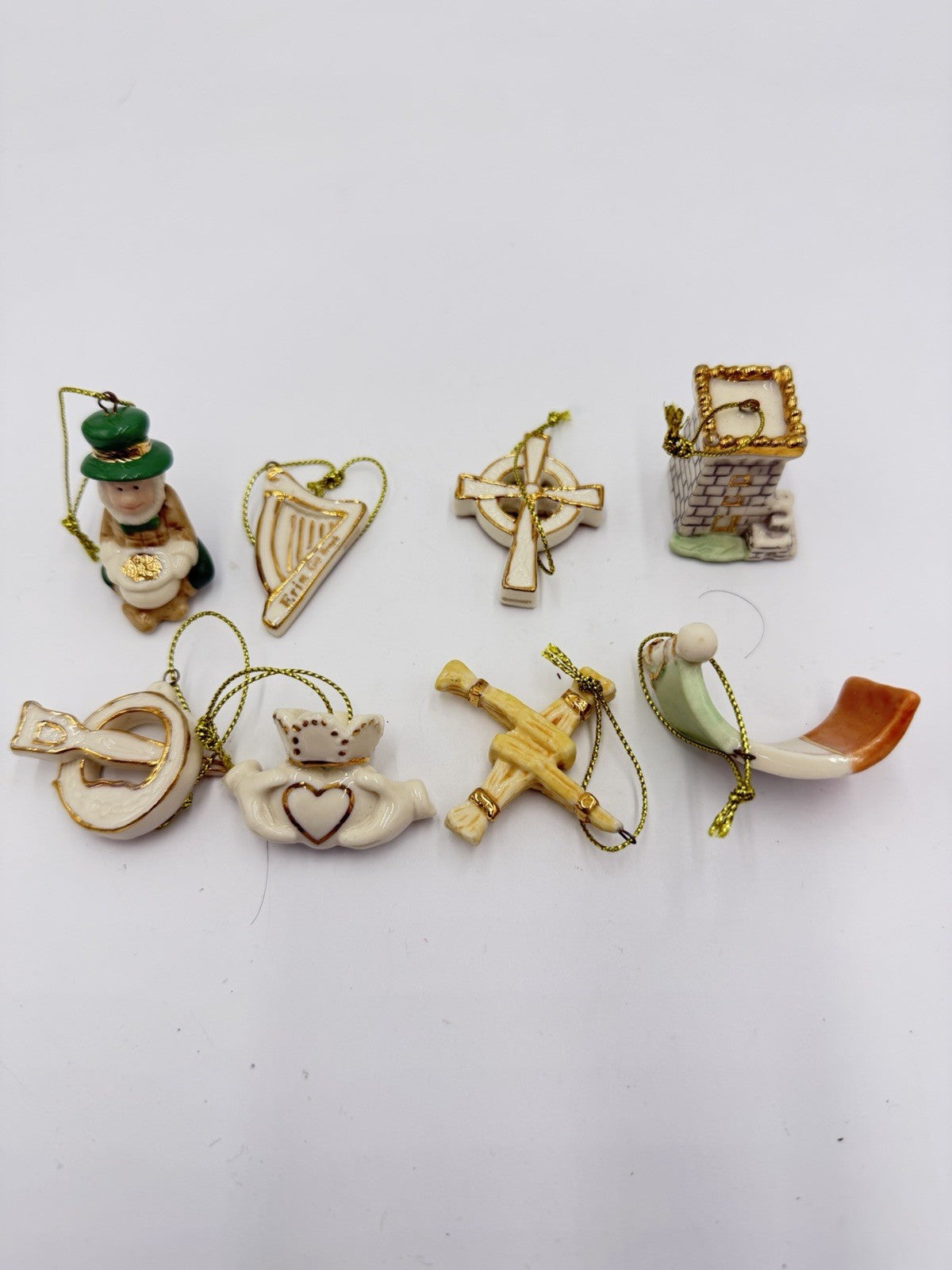 Lenox Luck of the Irish Miniature Tree Ornaments 8 Ornaments Porcelain