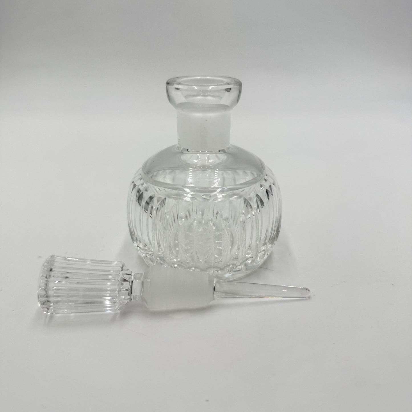 WATERFORD CRYSTAL Vanity Round Perfume Bottle & Stopper 4 5/8 in Irish Cut