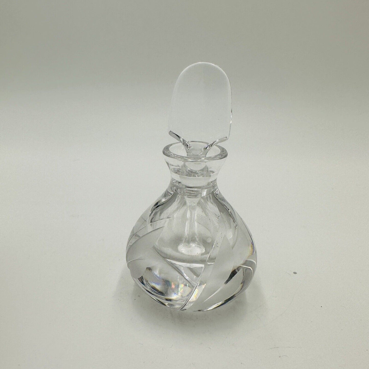 Atlantis Lead Crystal Perfume Bottle with Stopper 3.5in H Vintage Women's Decor