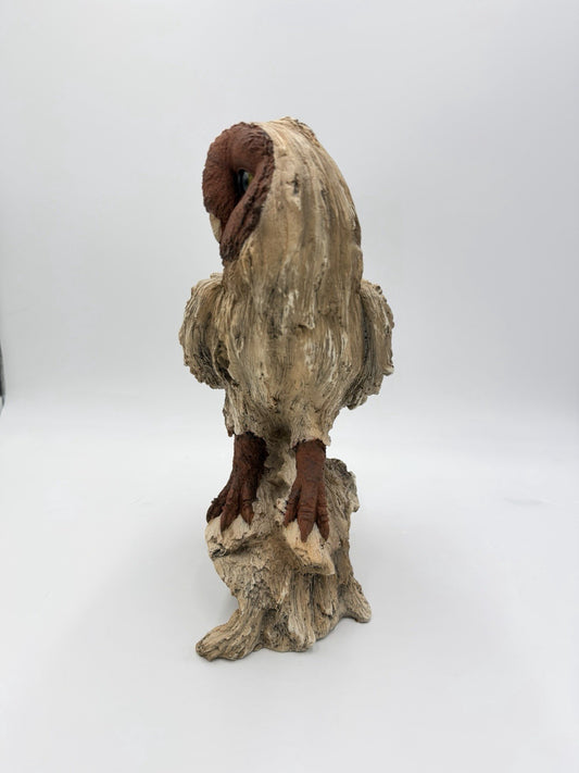 Large Barn Owl Driftwood Look Garden Statue Garden HotA Artful Crafting 13”H