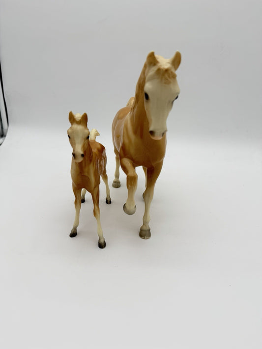 Breyer 1960’s Glossy Family Arabian Mare Foal Horse Palomino Hope & Charity