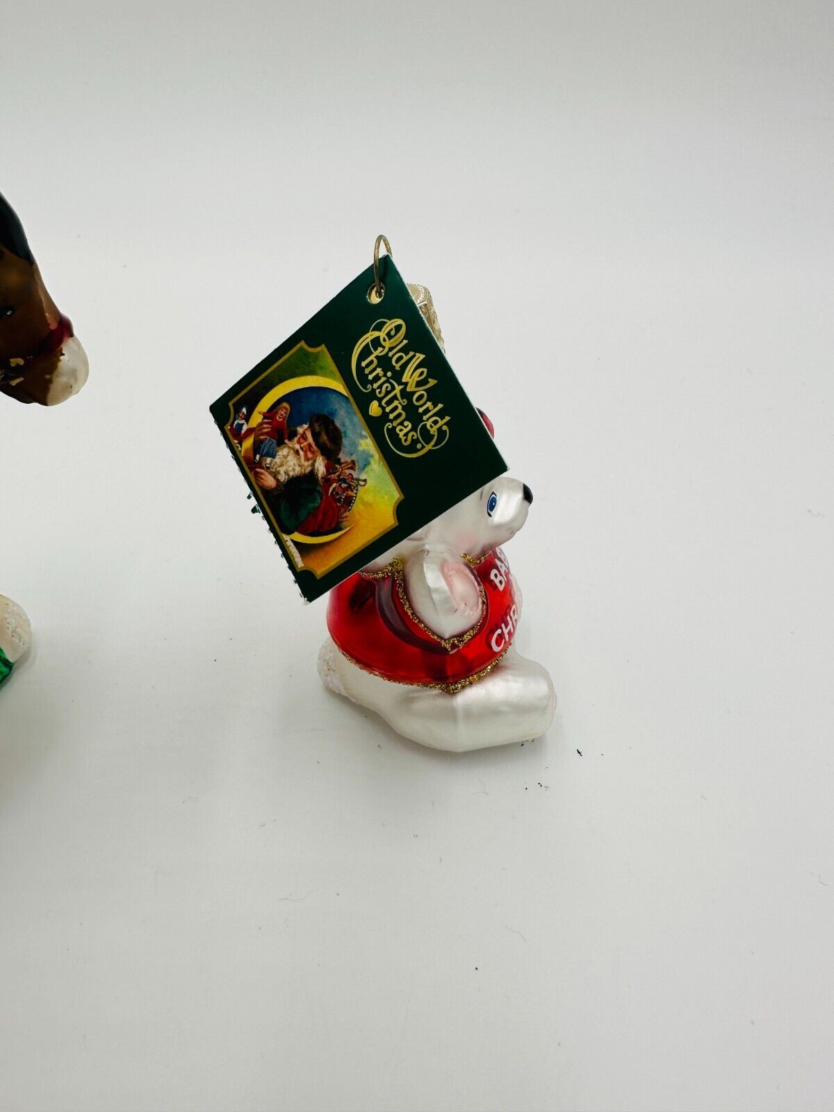 Old World Christmas Clydesdale Ornament 1st Bear 12255 Glass Blown Holiday