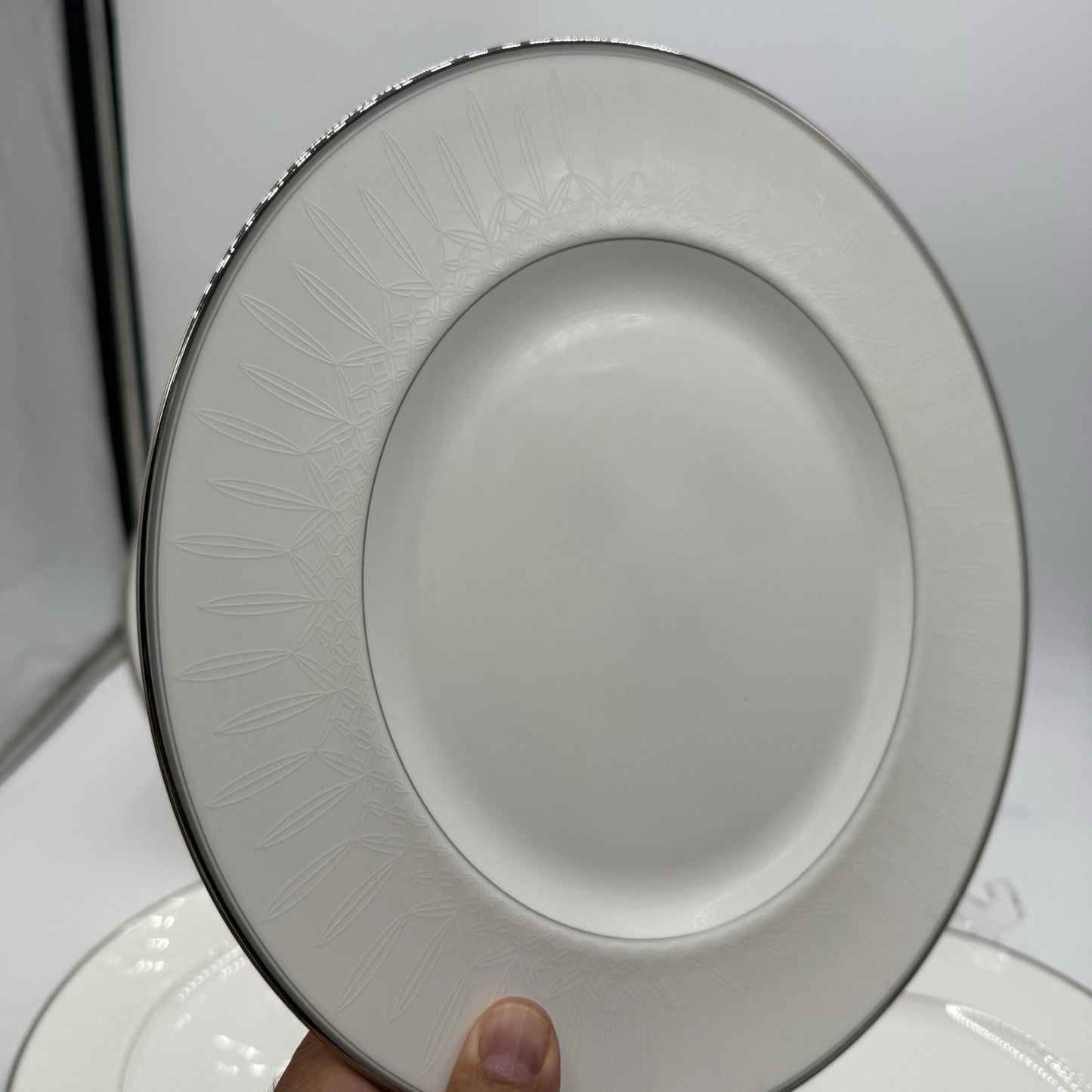 Waterford Fine English China Lismore Platinum Dinner Plates 4 PCs 10.75” New