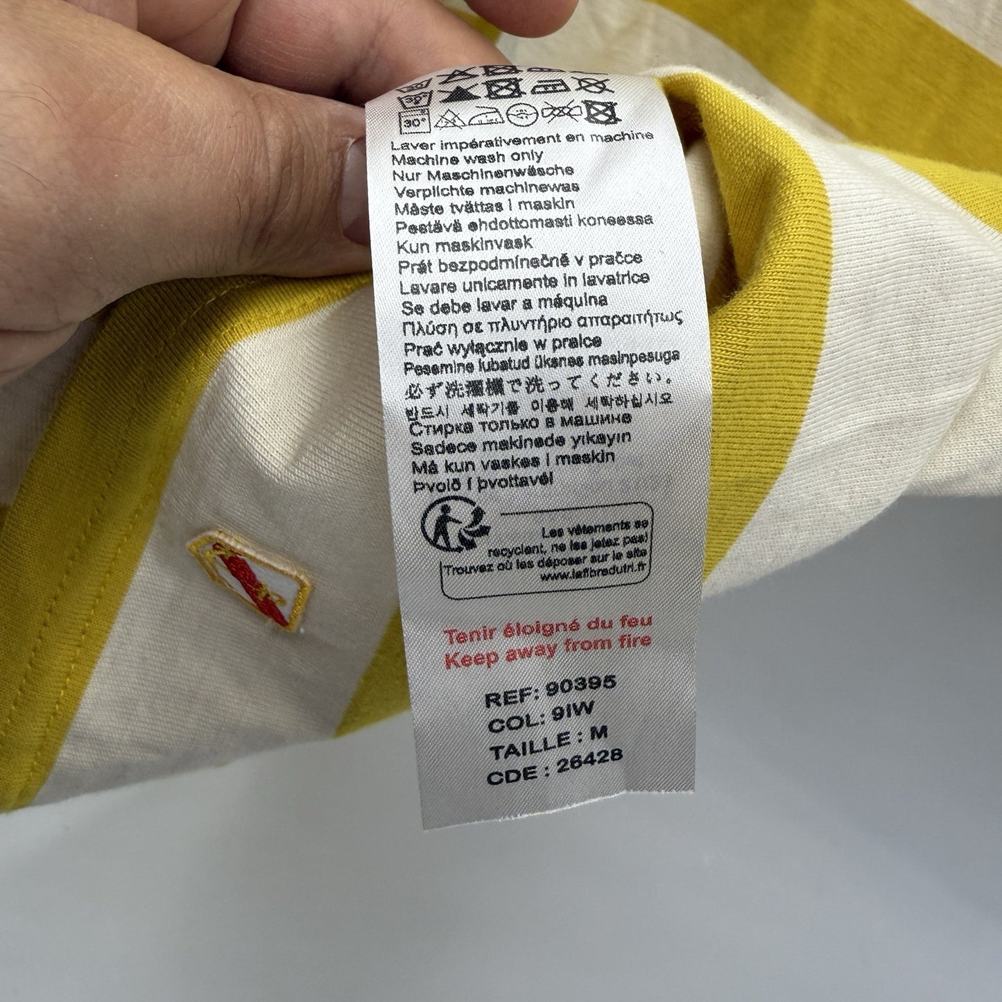 Best made co France yellow striped men size M Tshirt Cotton REF: 90395