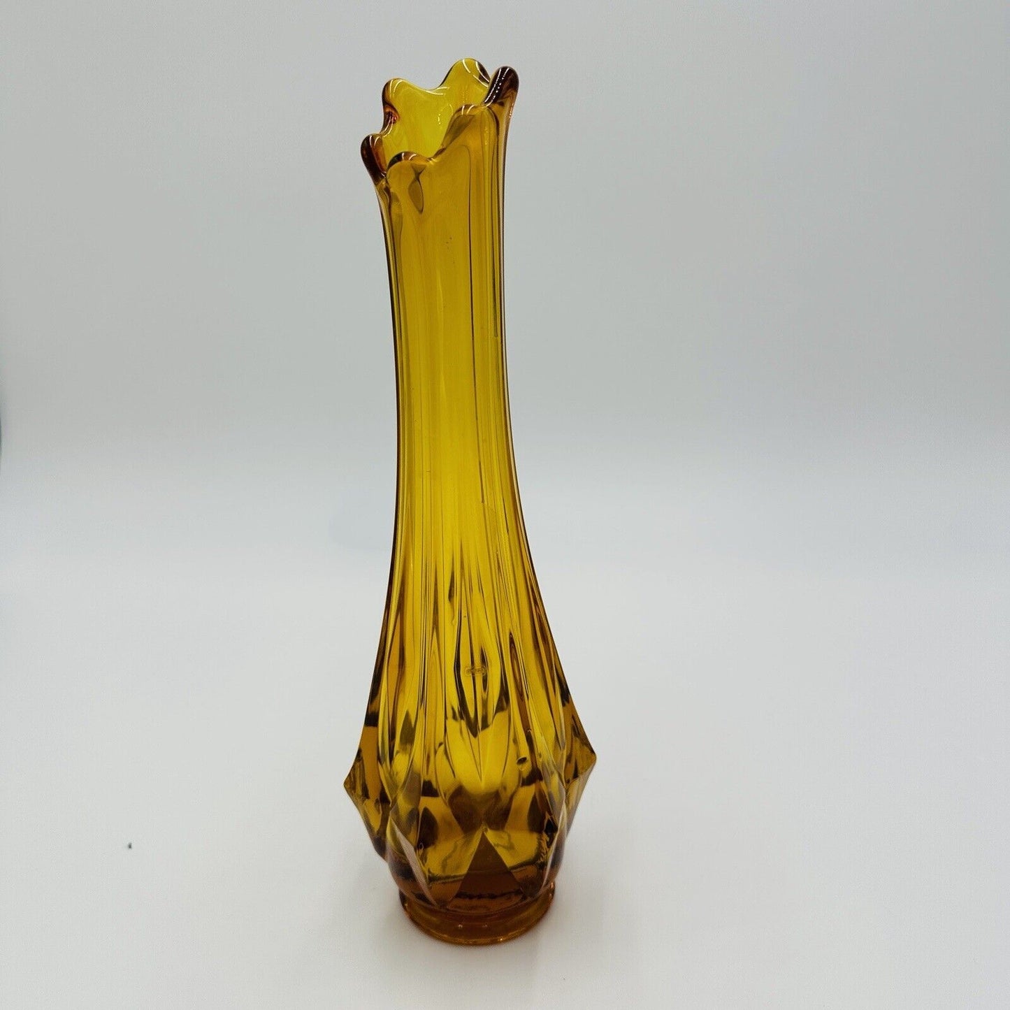 Kanawha Vase Amber Glass Vintage Home Decor 11in Tall Large Bud