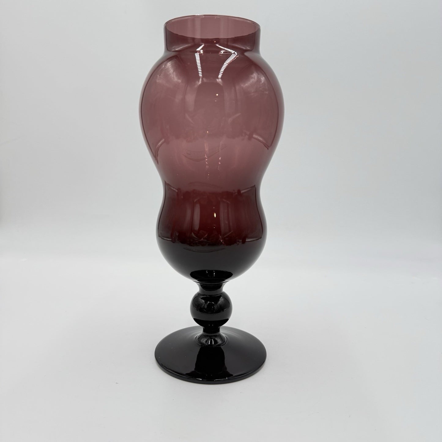 Vintage Empoli Art Glass amethyst purple glass apothecary jar 10” Italy