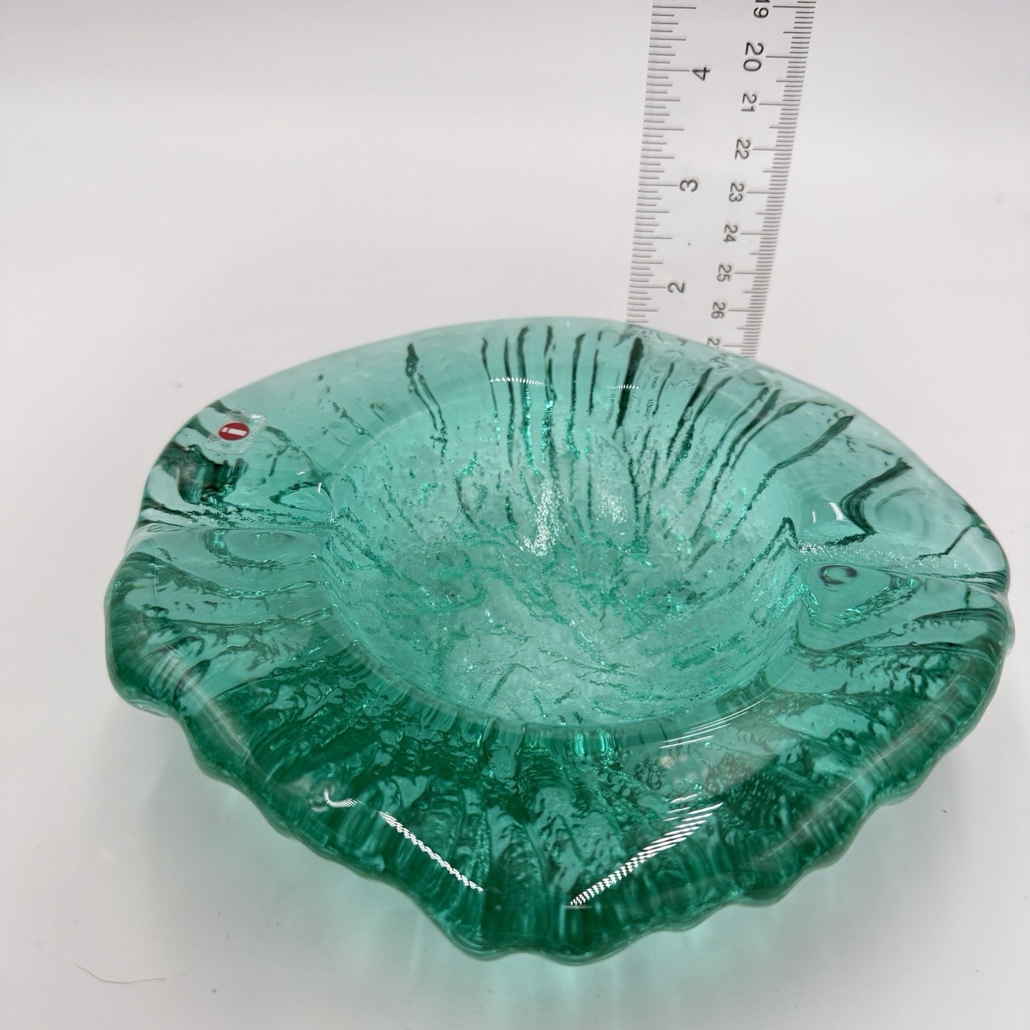 iittala Finland art glass green emerald ashtray footed bowl Rare 2” X 6.5”L X6”w