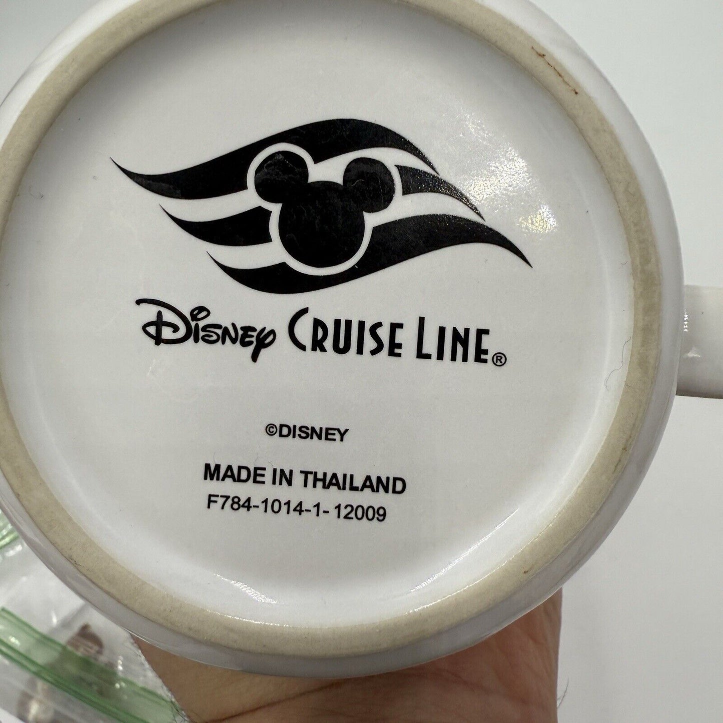Disney Cruise Line Raised 3D Embossed Ceramic Mug Mickey Minnie Goofy