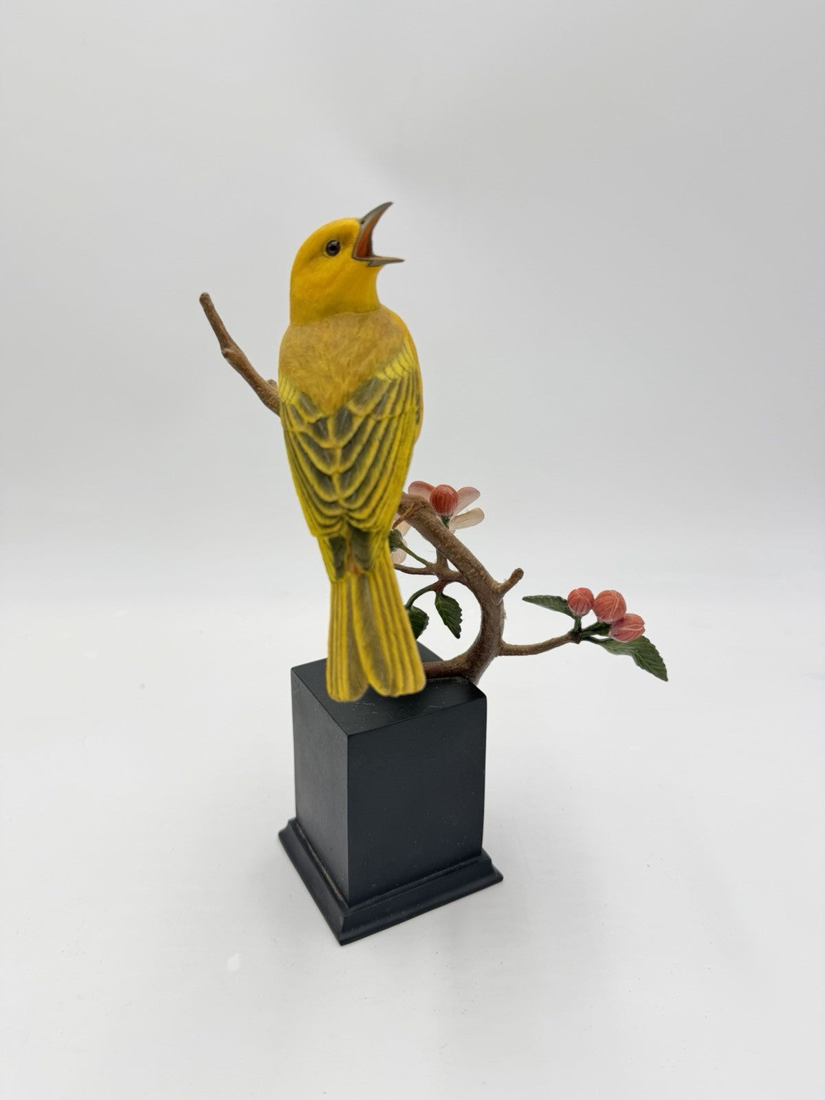 RARE Danbury Mint SPRING SERENADE Yellow WARBLER Bird Figurine BY JEFF RECHTIN