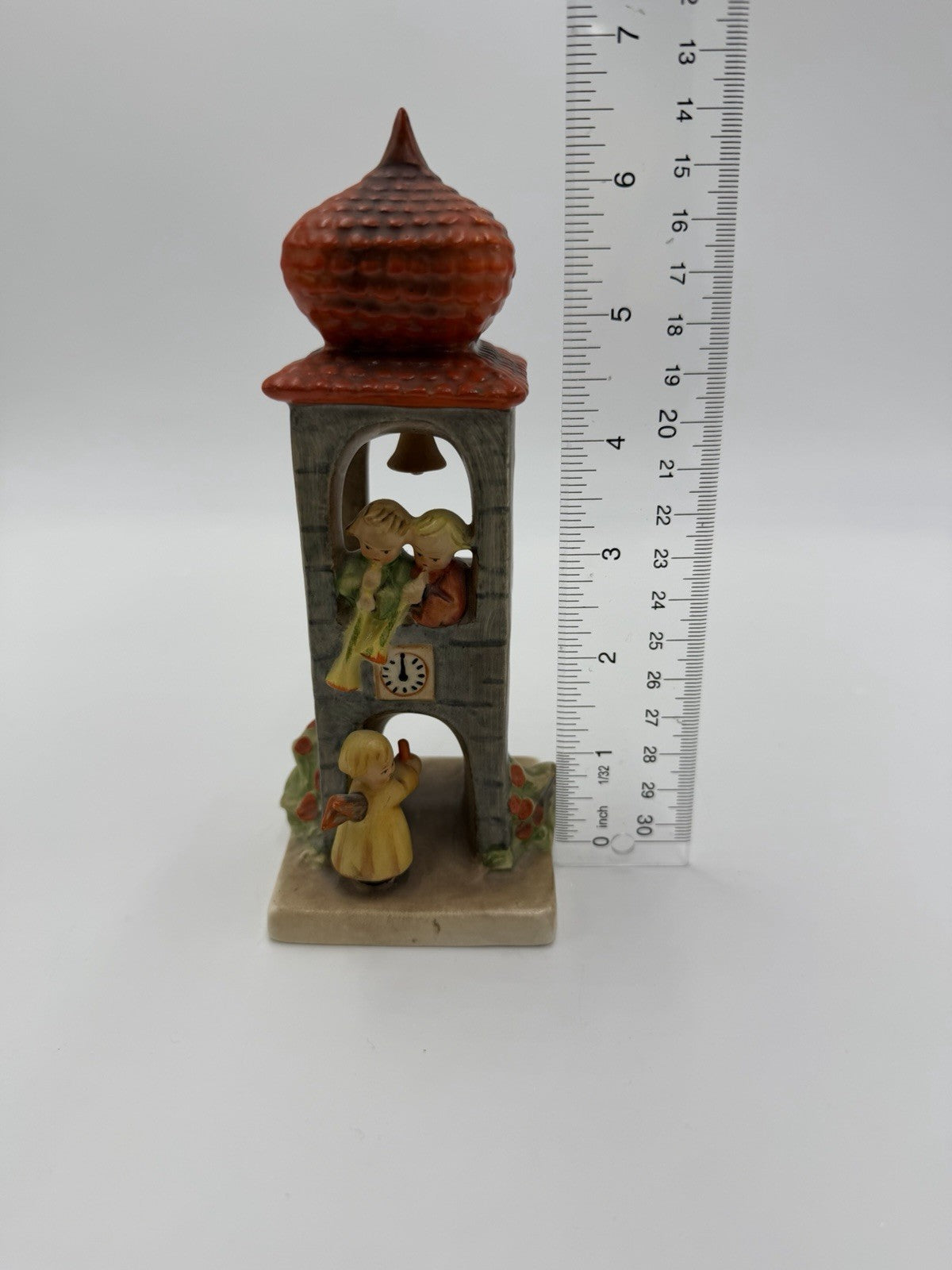 1950 M. I. Hummel Germany Whitsuntide Belltower & Angels Porcelain Figurine #163