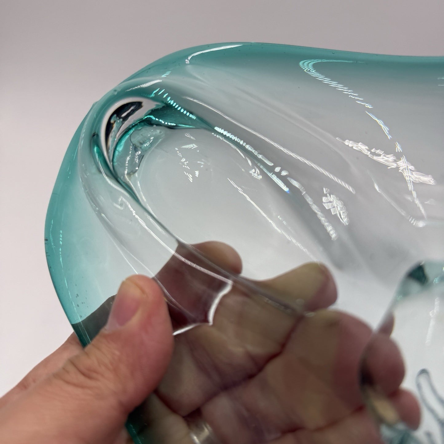 Moebel Murano Dark Aqua Art Glass Bowl Antonio Da Ros Cenedese 1960's Italy