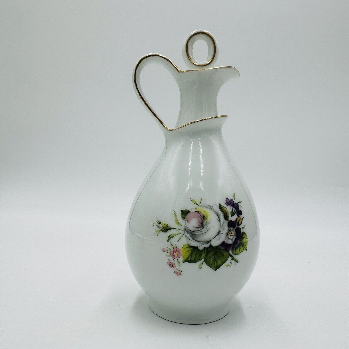 Bing & Grondahl Denmark Fluted Oil Vinegar 197 Floral Porcelain Rare Vintage 7"