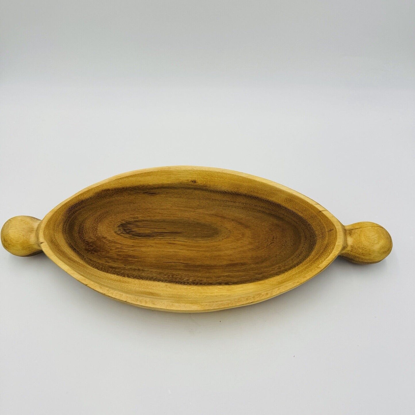 Anthropologie carved fresh wood serving oval bowl 18”x 8”x 2” Rustic Primitive