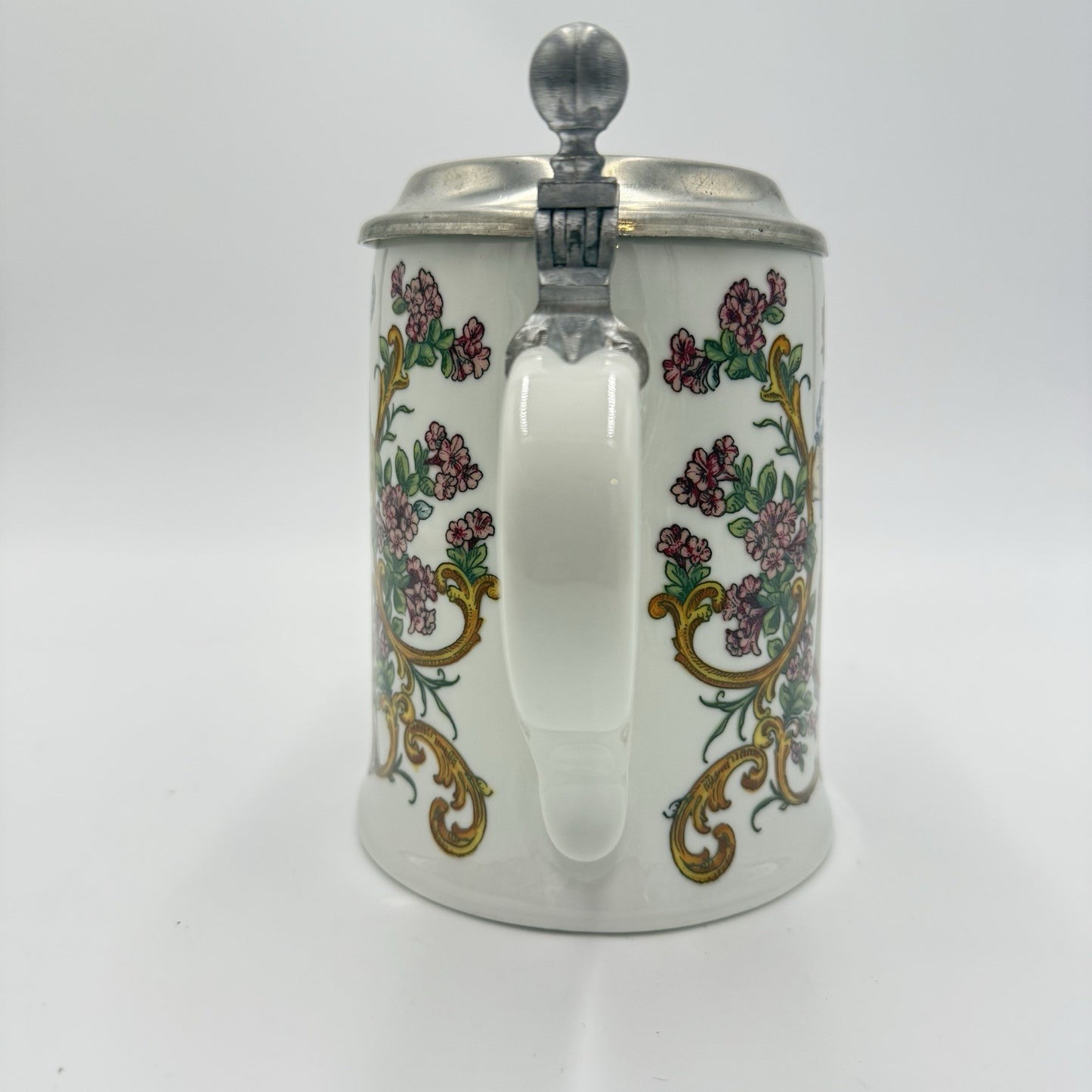 DR. Merkle Atelier German Ges. Gesch Lidded Beer Porcelain Stein 6”