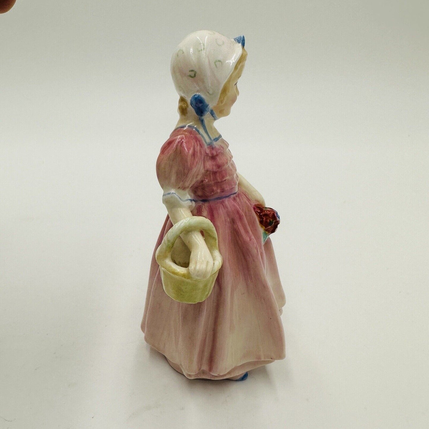 Royal Doulton Figurine Tinkle Bell Pink Girl Basket HN 1677 Porcelain England