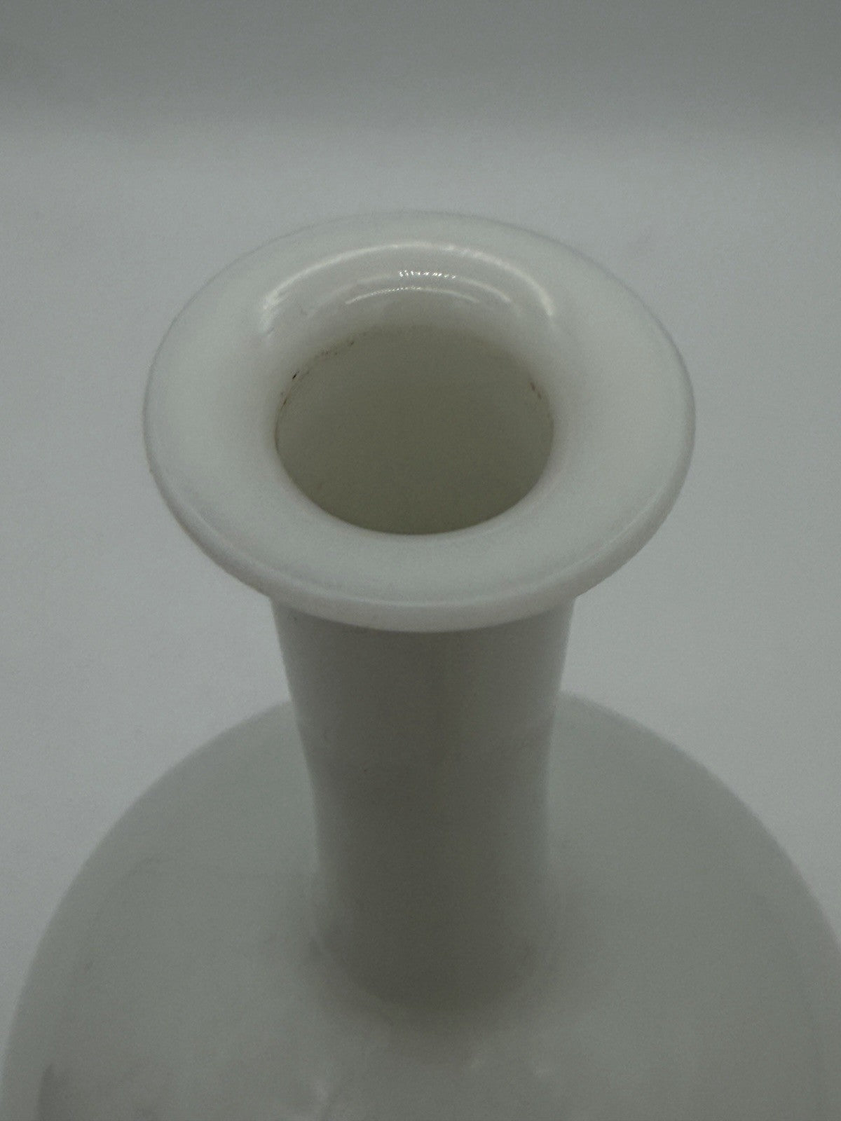 Vtg Art Glass Portieux Vallerysthal White Opaline Dresser Bottle /Stopper 11”H
