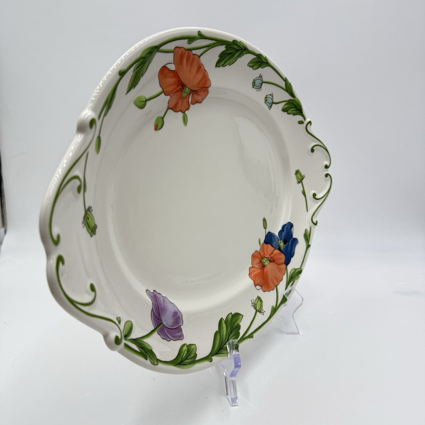 Villeroy & BOCH Porcelain Germany #1748 AMAPOLA Patter Floral Oval Platter 17”