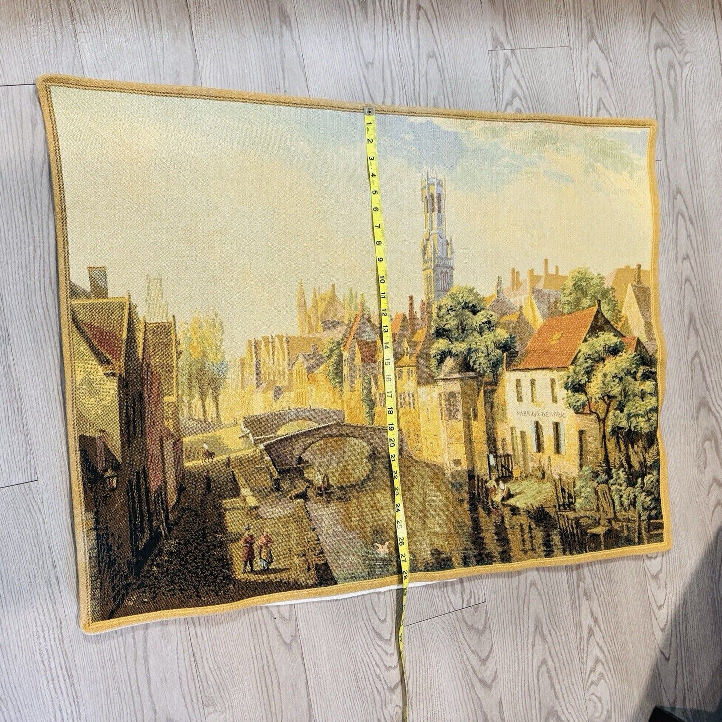 Flanders Woven Wall Tapestry Belgium Made Vintage 38”x 28” Mint Art Fabric