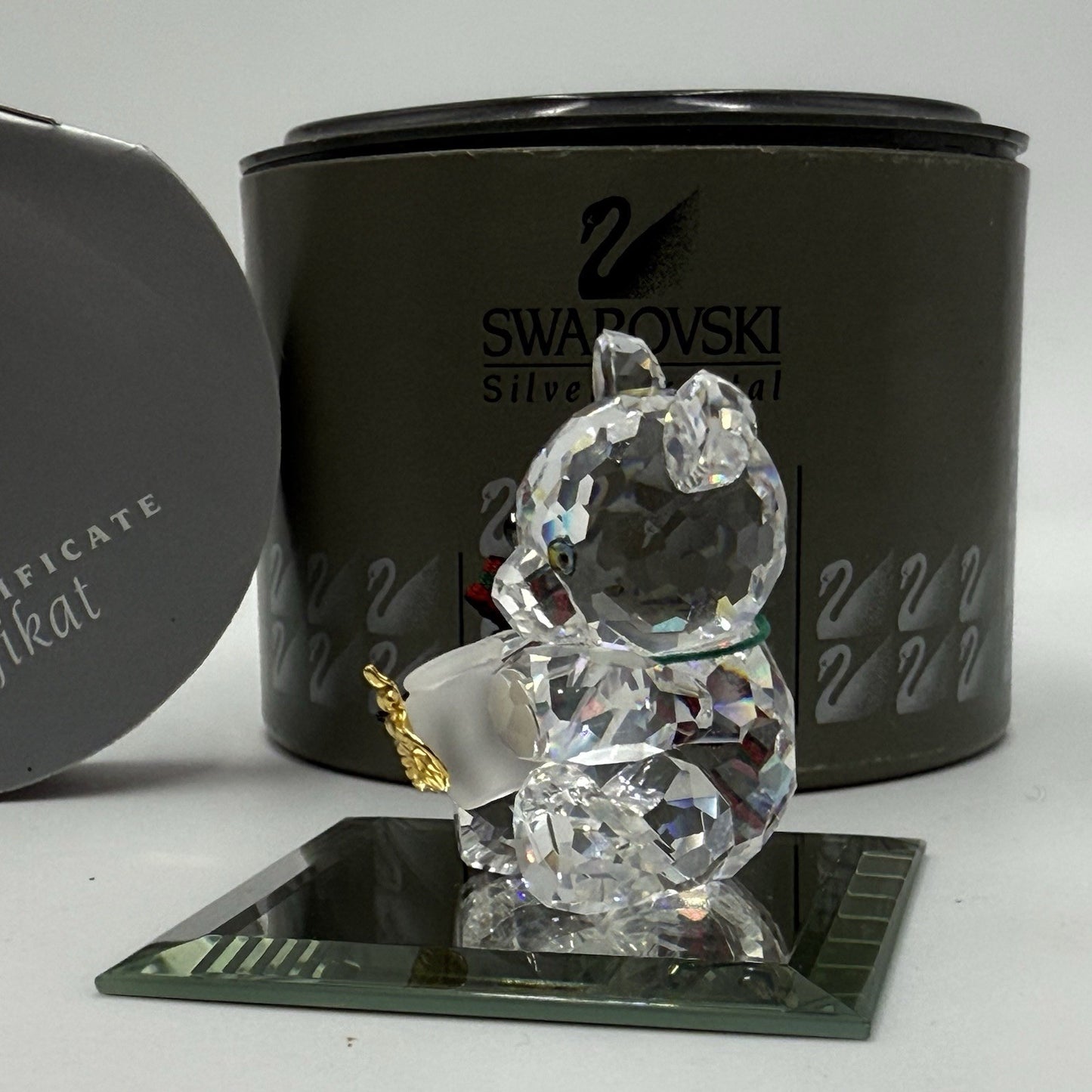 Swarovski Crystal KRIS BEAR Honey Pot w/ Bumble Bee Box /COA /glass Display