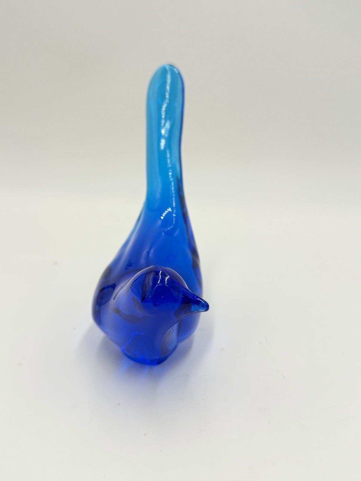 Vintage Fenton Cobalt Blue Art Glass Long Tail Bird of Happiness 5”x7” Figurine