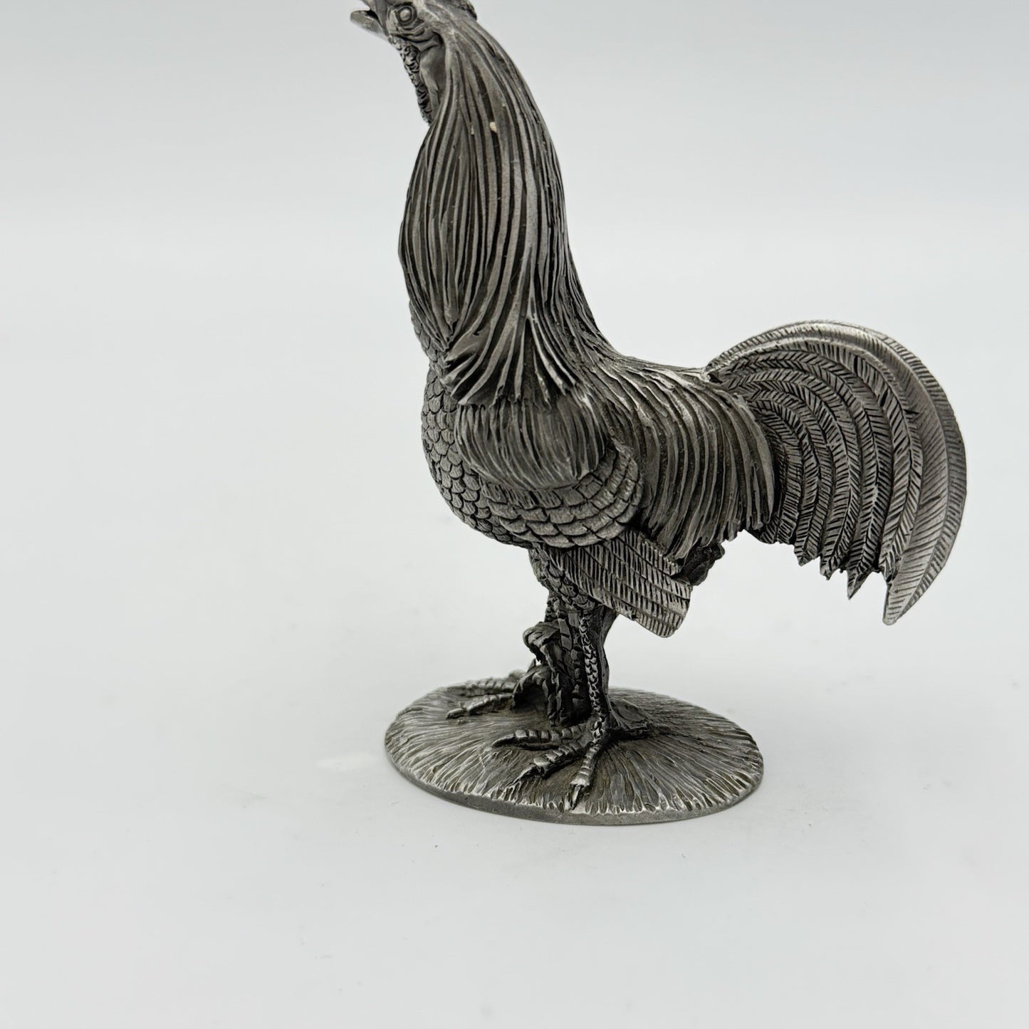 Vintage Salisbury Pewter Delaware Blue Hen Solid Rooster Figurine 3.5”H