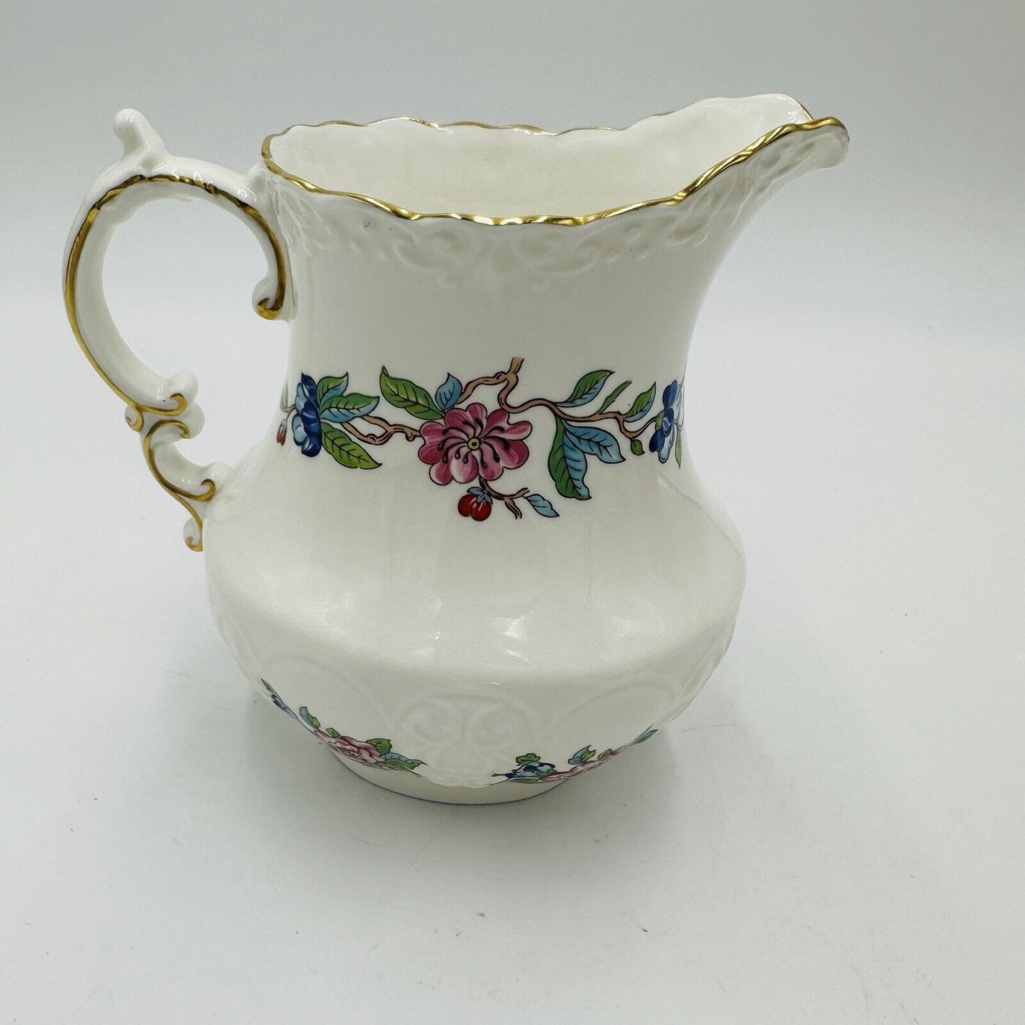 Aynsley Pitcher Porcelain Pembroke Floral 6in H 18th Century Design Large