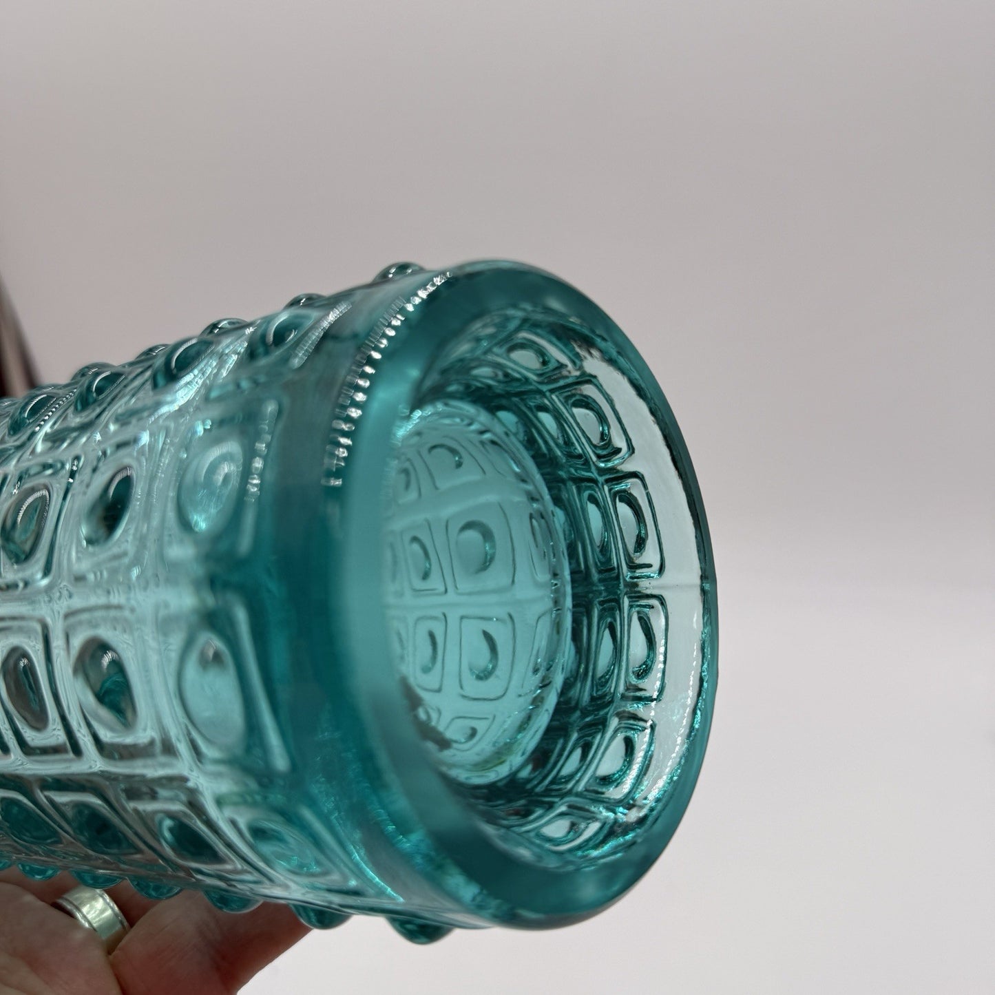 MCM Sklo Union Art glass by Rudolf Jurnikl Rosice # 984/25 Vase 1950s Aqua