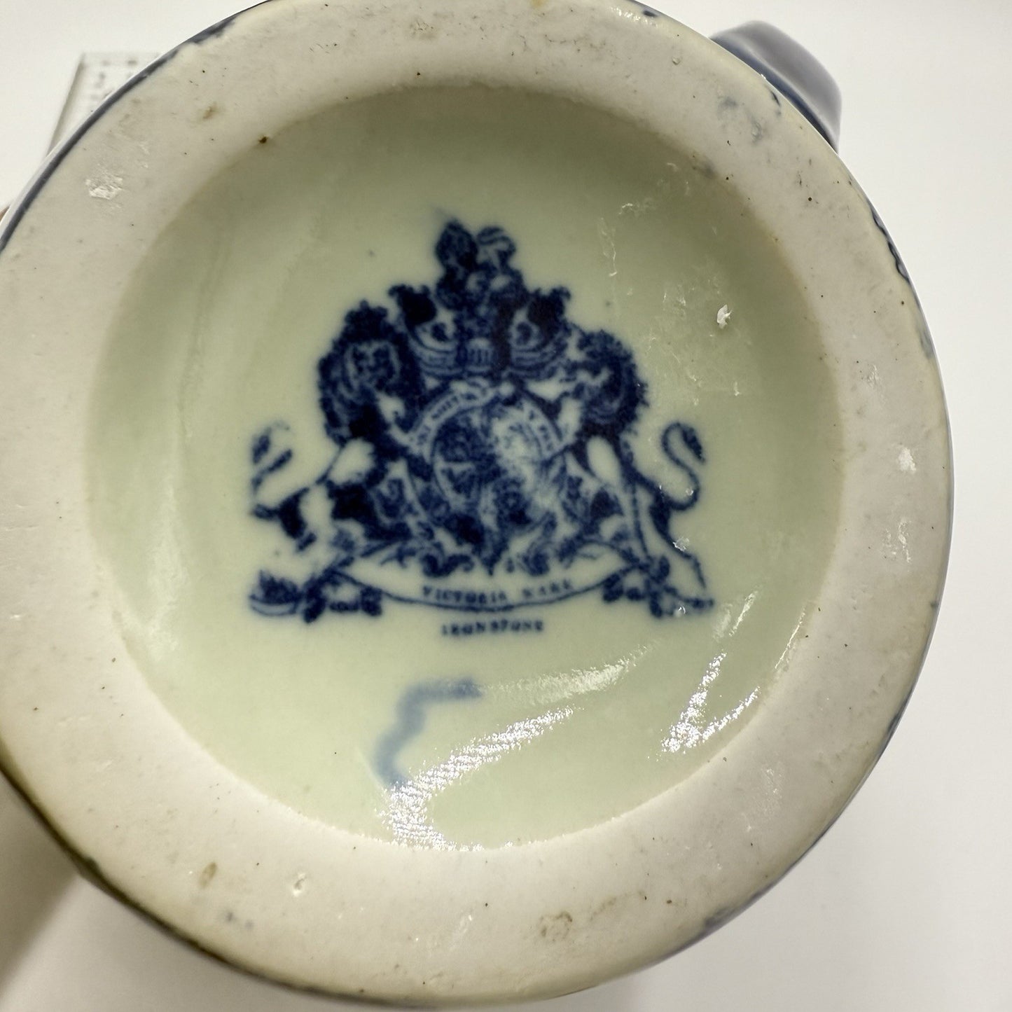 Antique Victorian Ware Ironstone Blue & White Pitcher Porcelain 1920