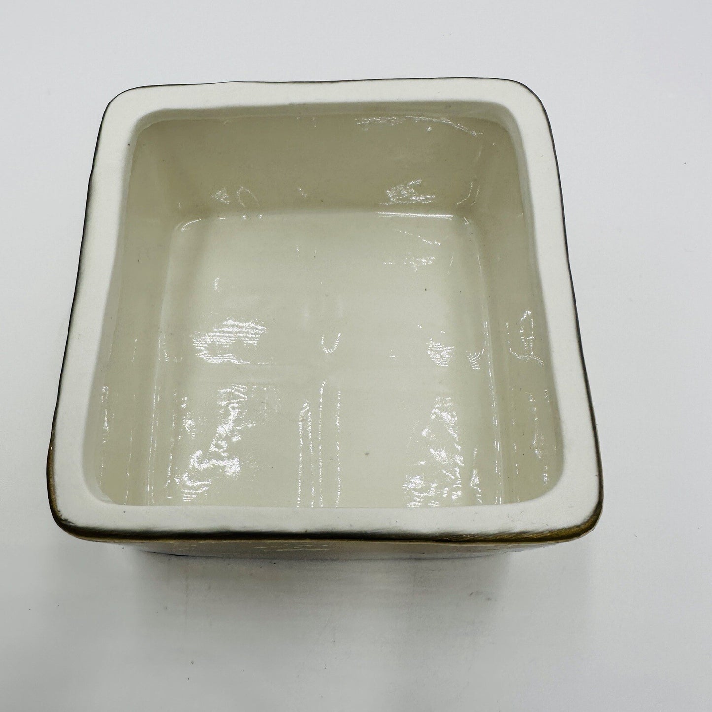 Pottery Barn Box The Emily and Meritt Gold Ceramic Replacement Missing Lid
