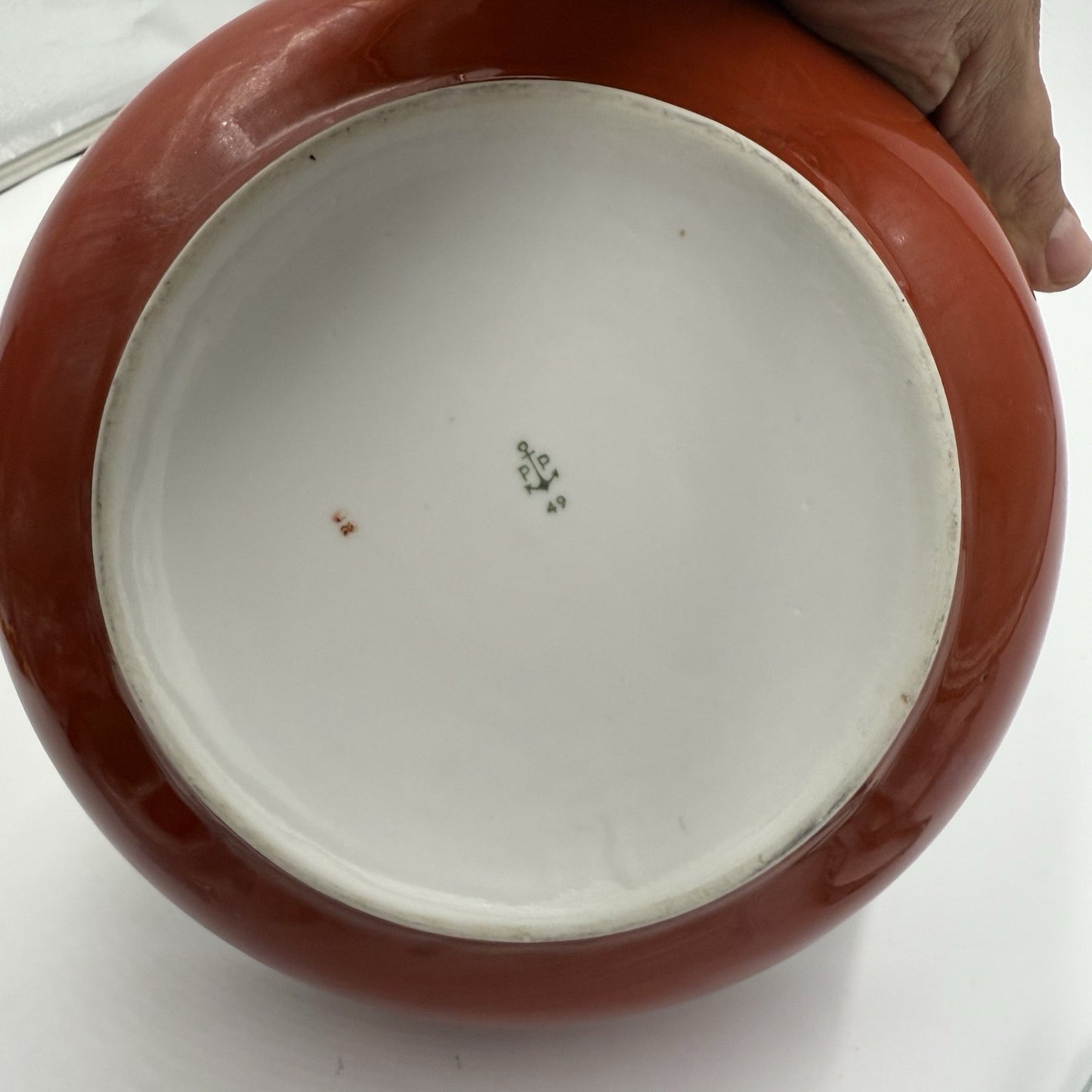 Antique Porsgrund Porcelain Norway Nordic Rose Serving Bowl Hand Painted Large