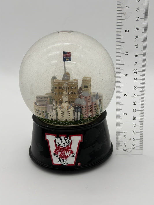University of Wisconsin Madison City Musical Snow Globe Bucky Badger Rare