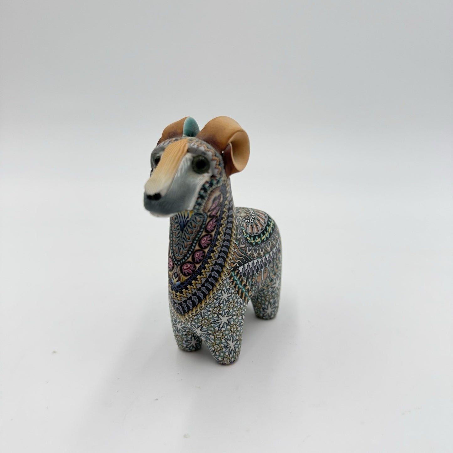 Jon Stuart Anderson Polymer Clay Ram Signed 2007 GOAT Figurine Signed