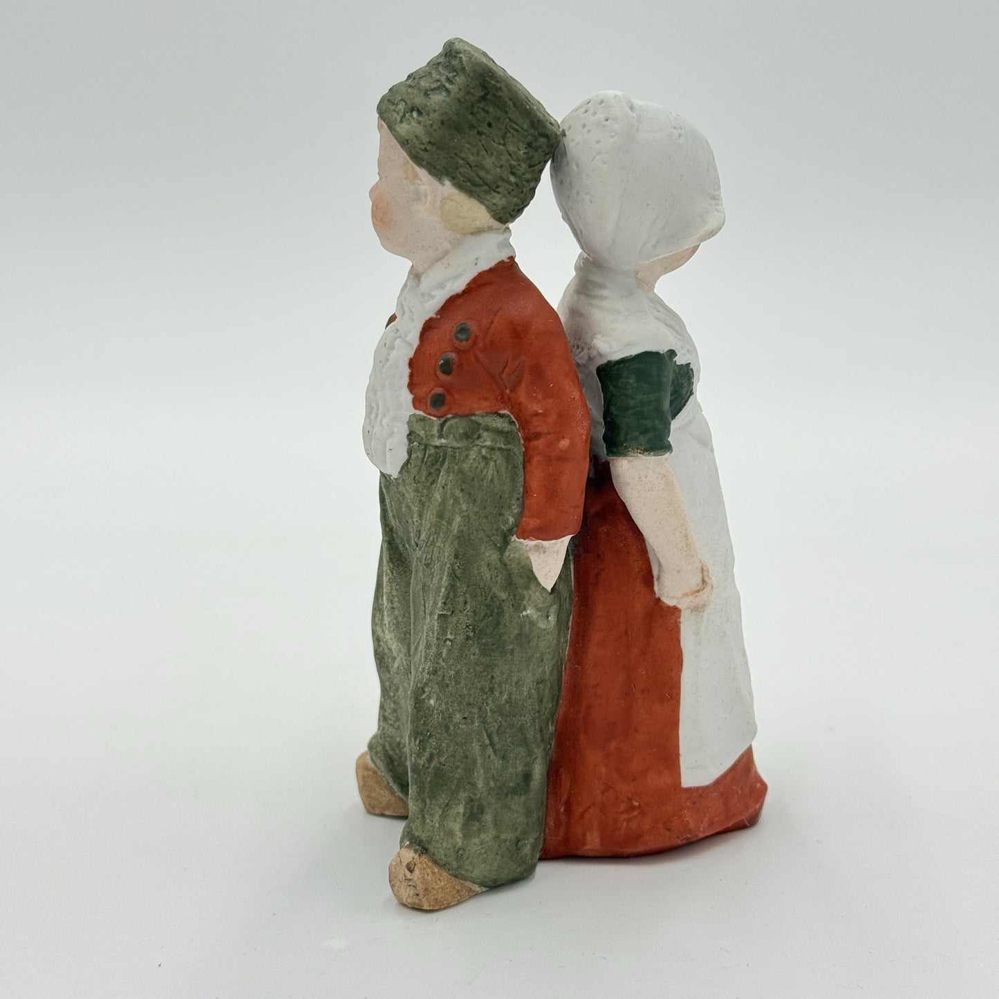 Bisque Heubach 4” Figurine Germany Standing Dutch Boy & Girl Porcelain Vintage