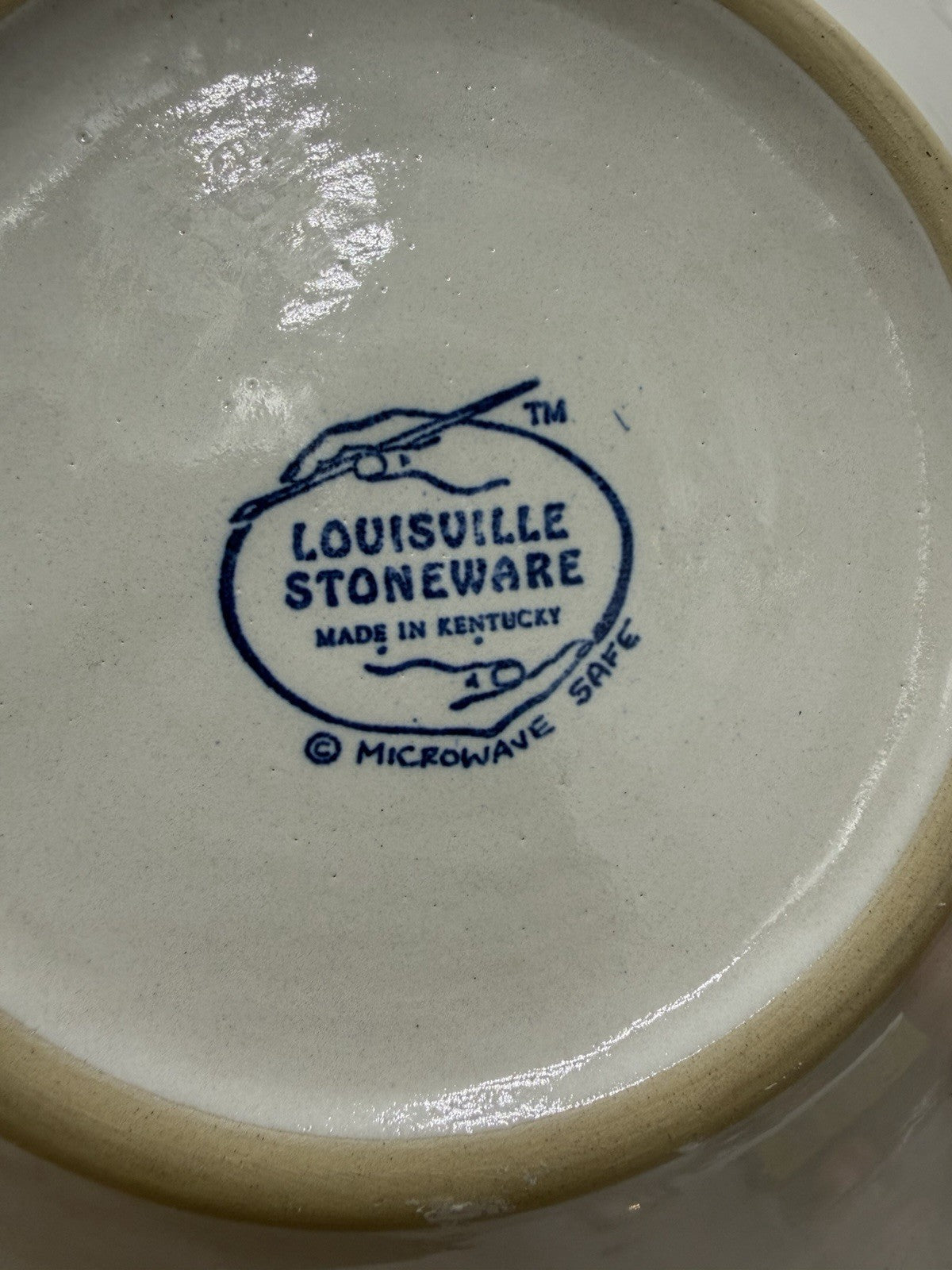 Louisville Stoneware Kentucky Pottery Cookies For Santa Plate 9” Blue Rim Boy