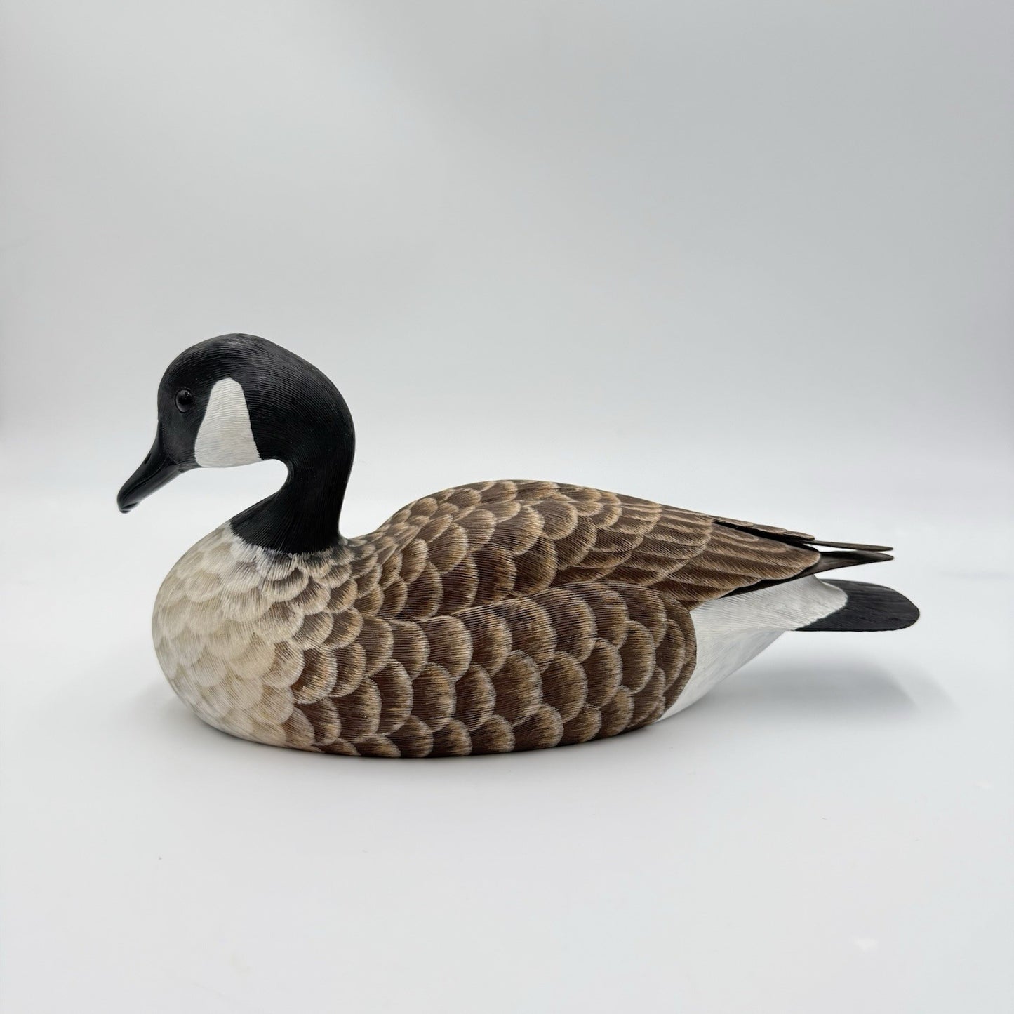 Vintage Folk Art Signed Jeffrey J. Eby Carved Wooden Goose Decoy 6”x12” Painted