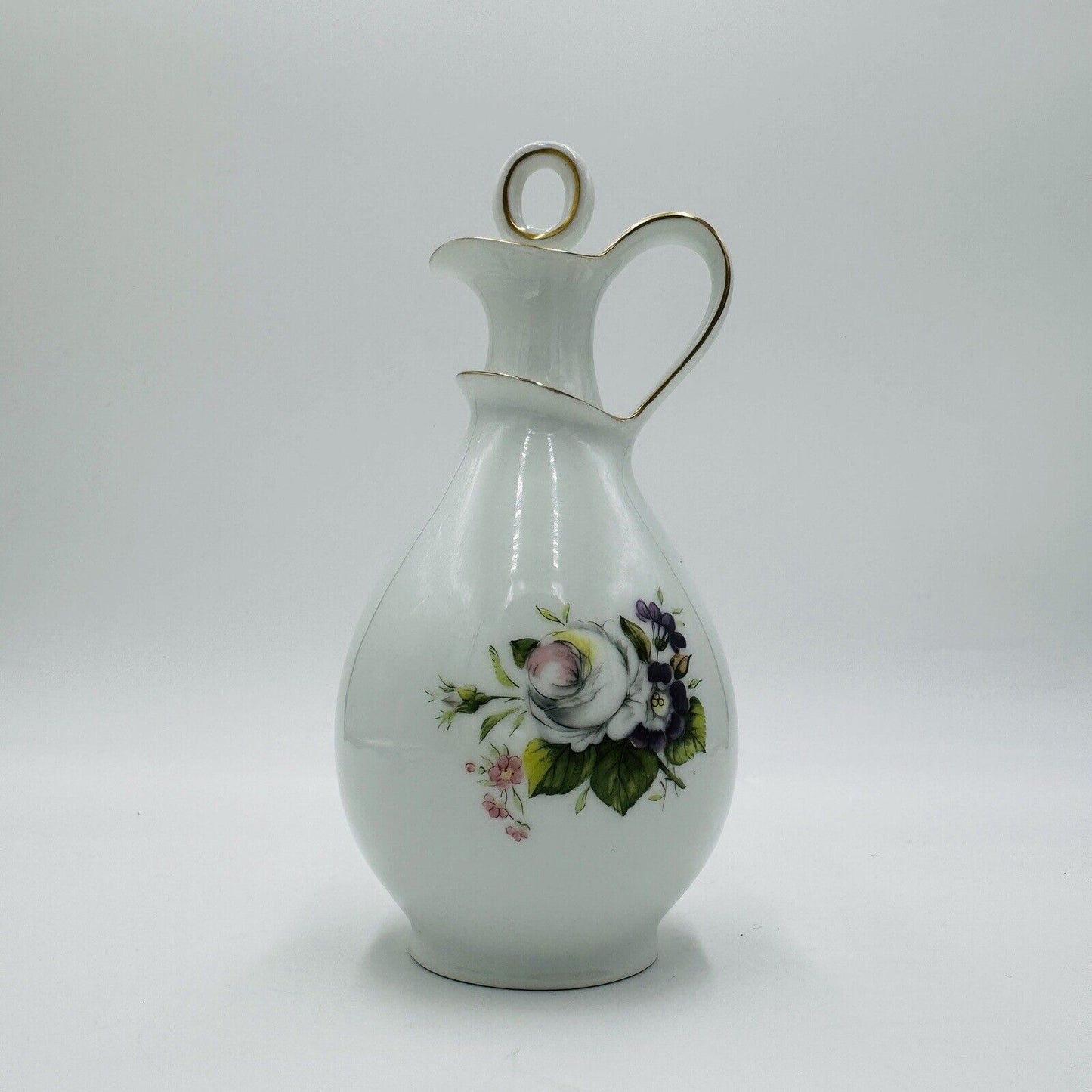 Bing & Grondahl Denmark Fluted Oil Vinegar 197 Floral Porcelain Rare Vintage 7"