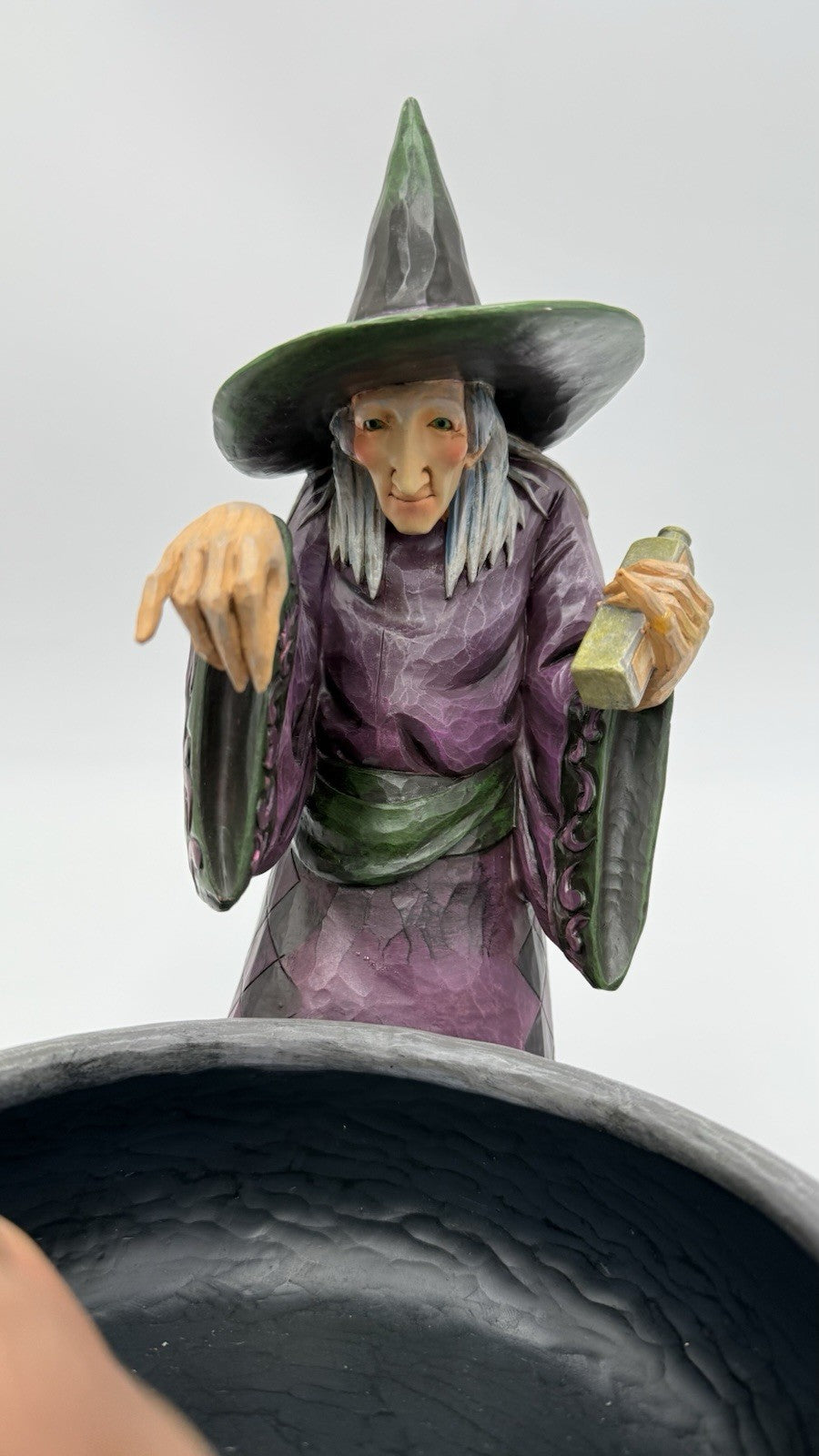 Jim Shore LARGE 11" Witch's Brew Witch with Cauldron Candy Dish 2009 Figurine