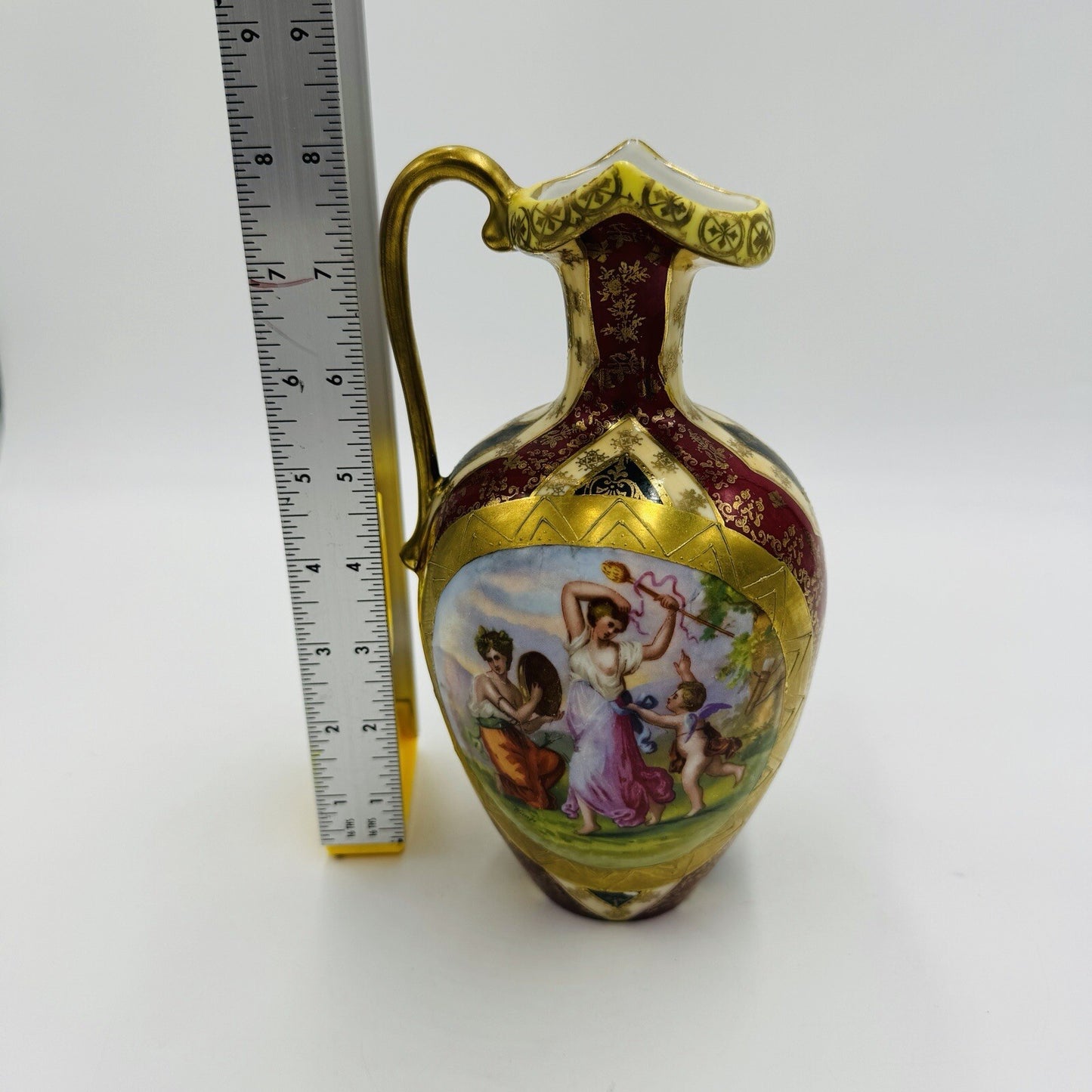 Royal Vienna Austria Porcelain Pitcher Hand Painted Portrait Art Nouveau Antique