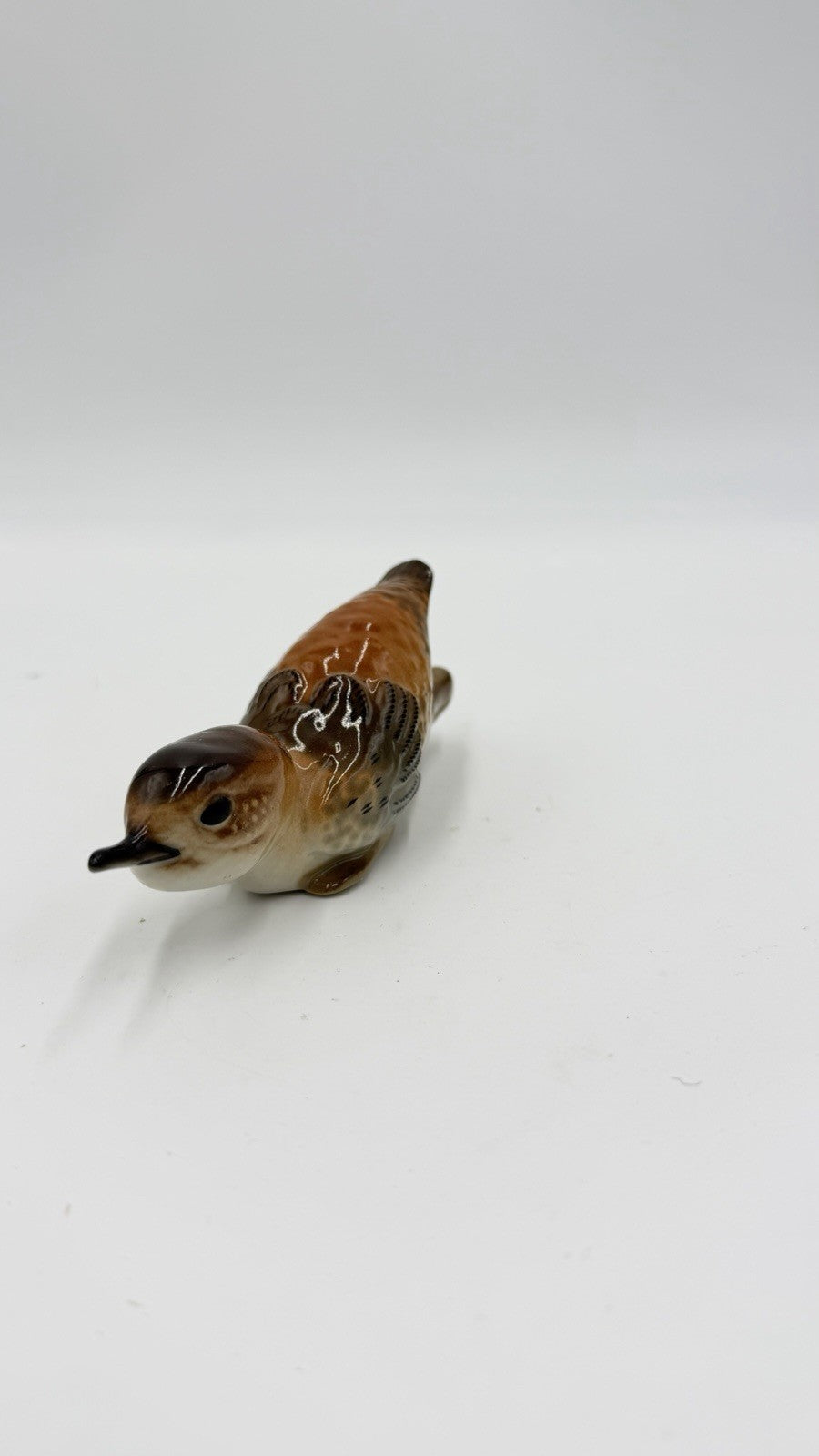 Rare Lomonosov Porcelain Baby stone curlew bird figurine 2”x5” Hand Painted USSR