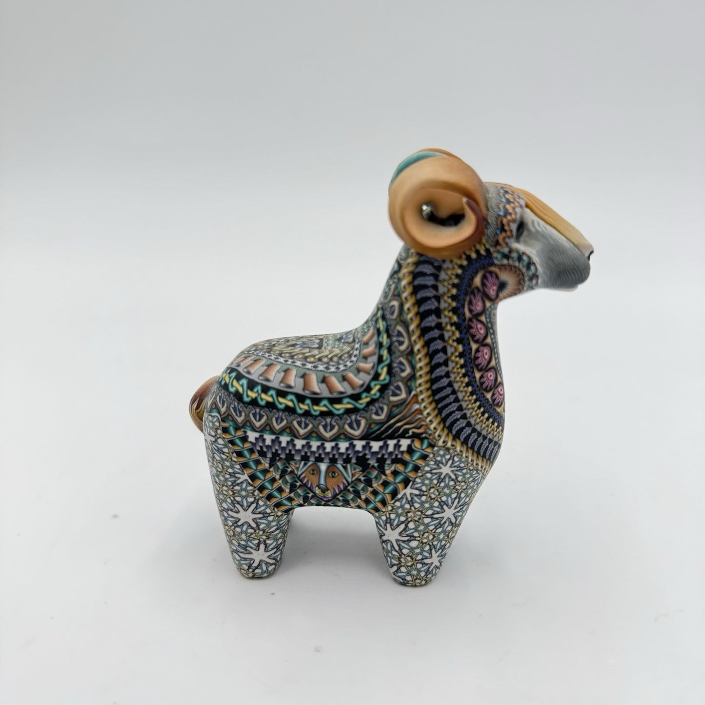 Jon Stuart Anderson Polymer Clay Ram Signed 2007 GOAT Figurine Signed
