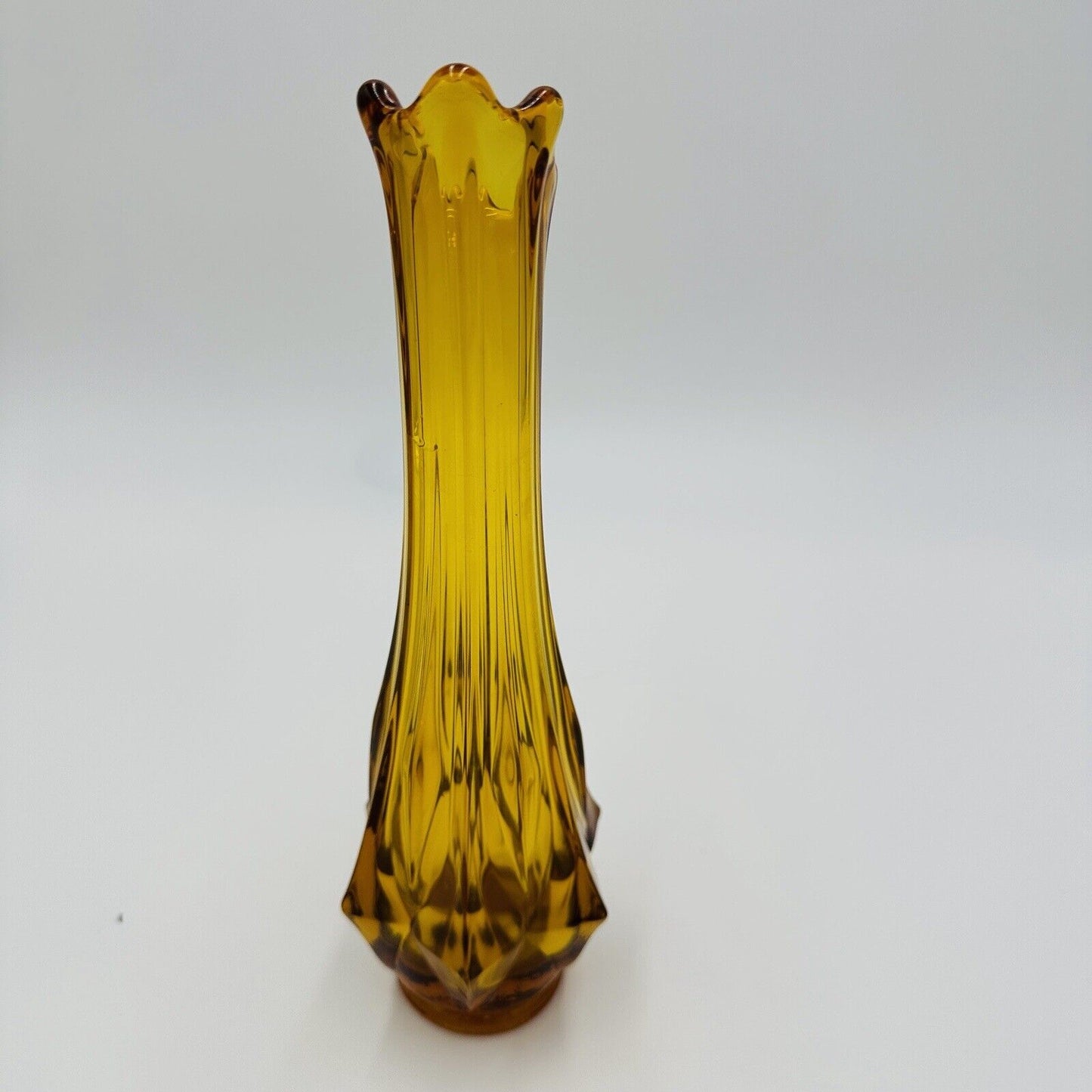 Kanawha Vase Amber Glass Vintage Home Decor 11in Tall Large Bud